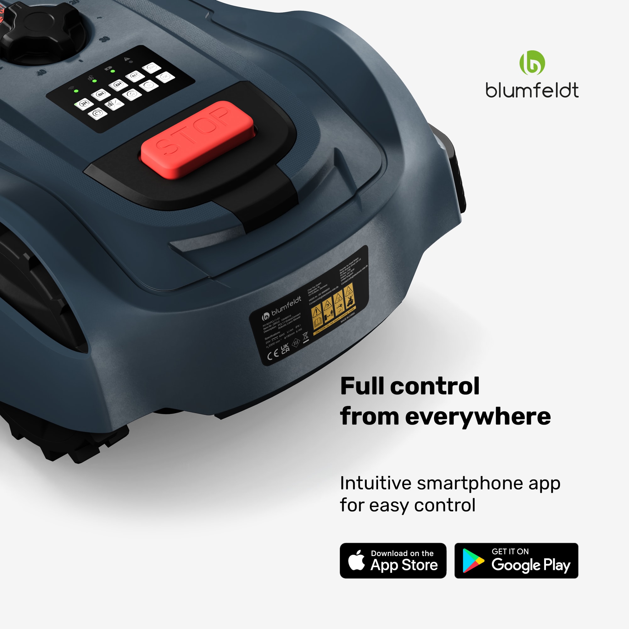 Blumfeldt GrassConnect robotická kosačka, Starostlivosť o trávnik do 1 000 m², Ovládanie pomocou aplikácie – Obrázok 2