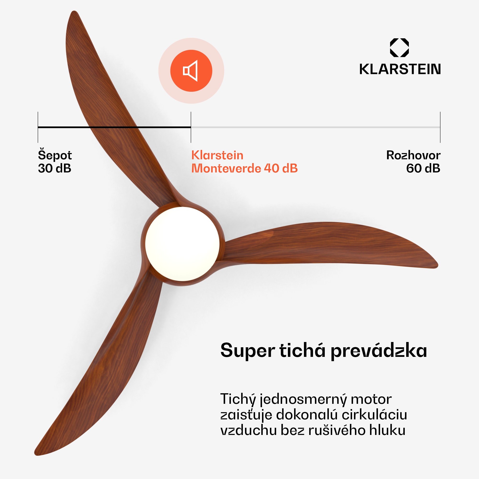 Klarstein Monteverde stropný ventilátor s nastaviteľným svetlom – Obrázok 4