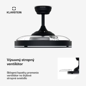 Klarstein AirFold | Inteligentný stropný ventilátor | Vysúvateľné lopatky | Stmievanie LED svetla | Smart