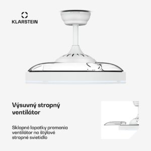 Klarstein AirFold | Inteligentný stropný ventilátor | Vysúvateľné lopatky | Stmievanie LED svetla | Smart
