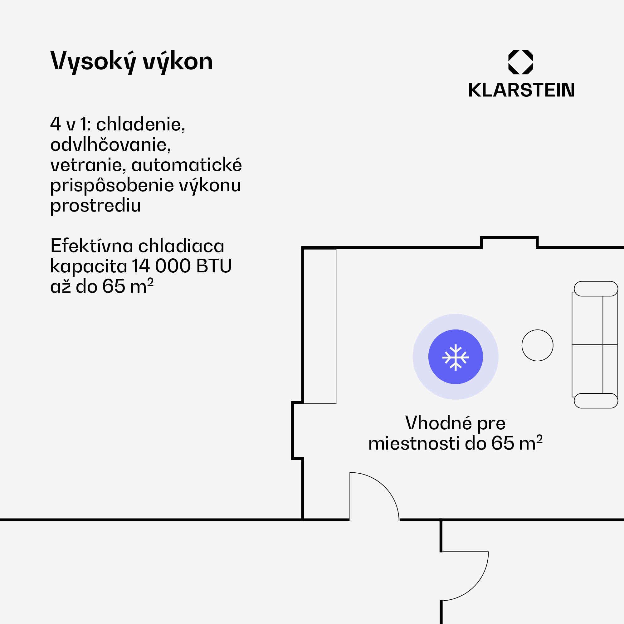 Klarstein AireLux prenosná klimatizácia | 14 000 BTU | Smart Control | Moderná – Obrázok 2