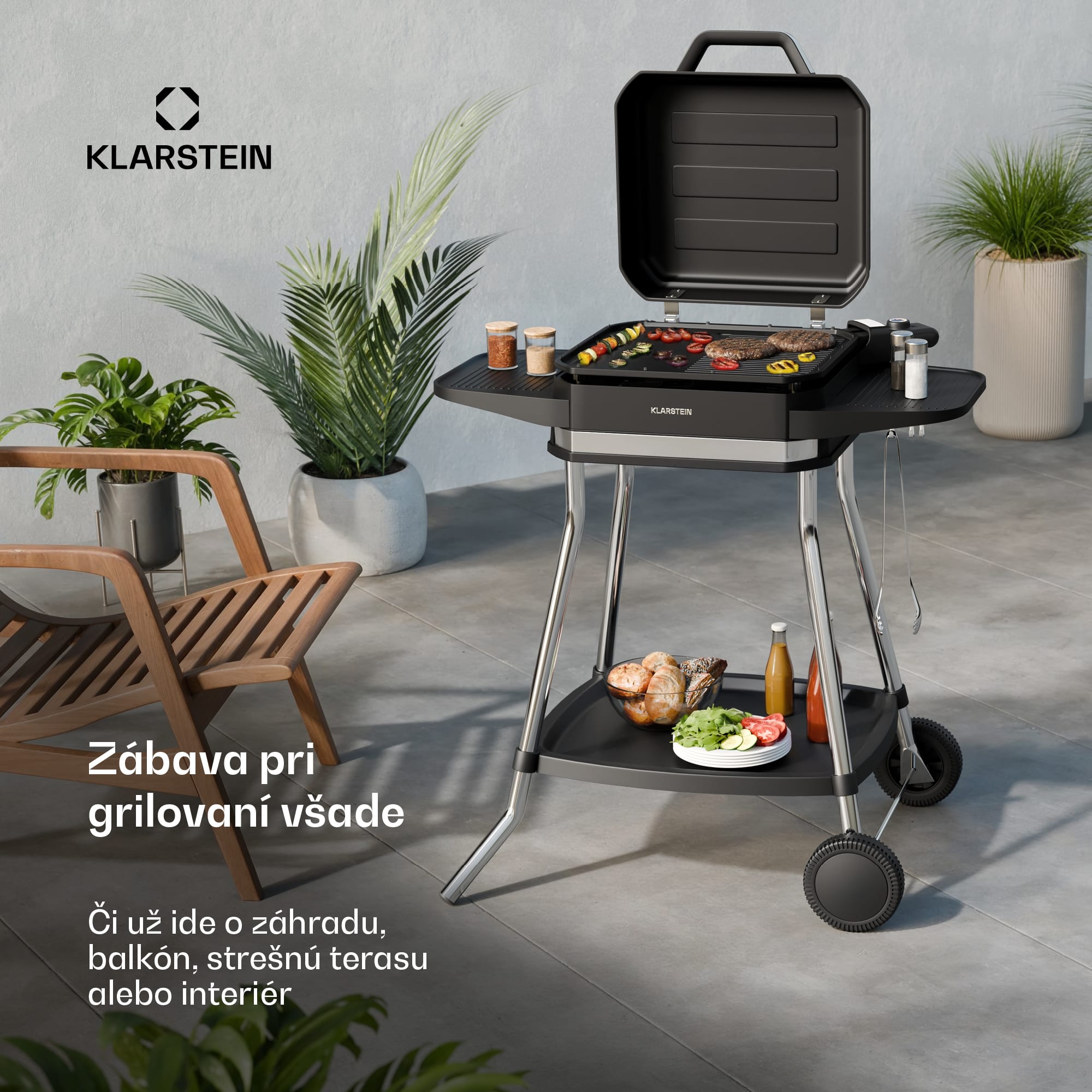 Klarstein Gatsby elektrický gril, Vnútorné a vonkajšie použitie, 3050 W, EasyGrill Concept, Do 240 °C – Obrázok 3