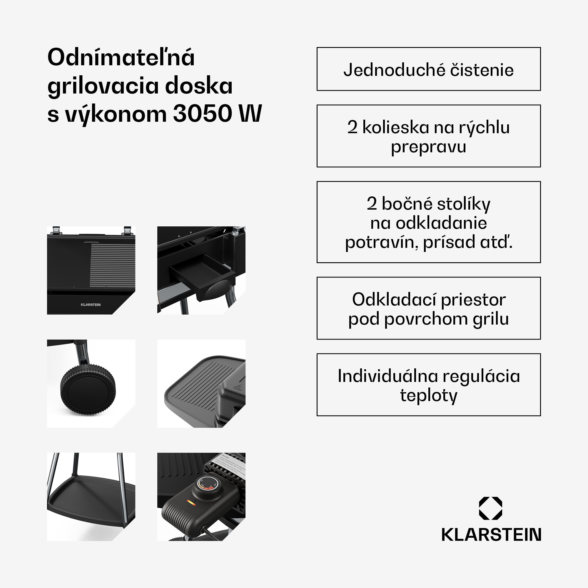 Klarstein Gatsby elektrický gril, Vnútorné a vonkajšie použitie, 3050 W, EasyGrill Concept, Do 240 °C – Obrázok 4