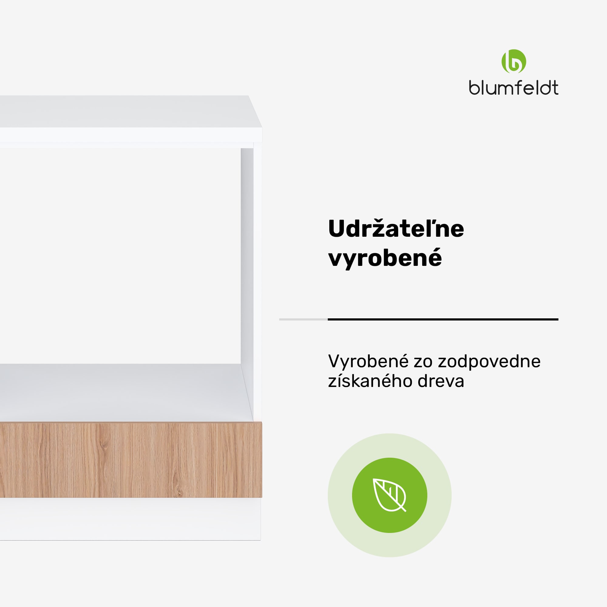 Blumfeldt WoodVista skladovacia skrinka | Pevná MDF pracovná doska | Udržateľné materiály | Jednoduchá montáž – Obrázok 2