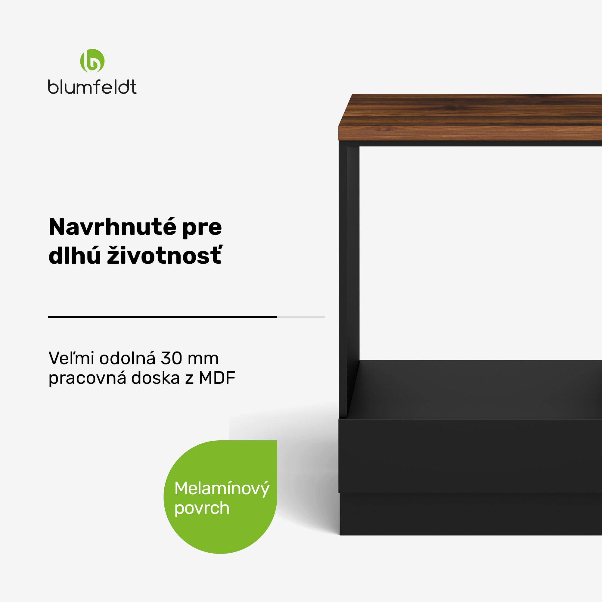 Blumfeldt WoodVista skladovacia skrinka | Pevná MDF pracovná doska | Udržateľné materiály | Jednoduchá montáž