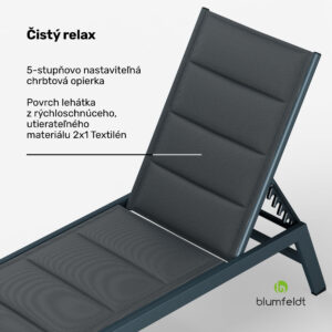 Blumfeldt Renazzo Lounge ležadlo | Nosnosť 120 kg | 5 polôh | vodeodolné