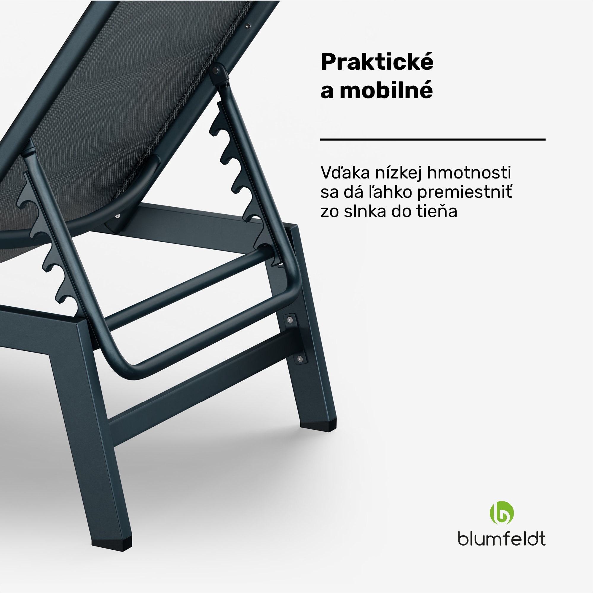 Blumfeldt Renazzo Lounge ležadlo | Nosnosť 120 kg | 5 polôh | vodeodolné – Obrázok 3