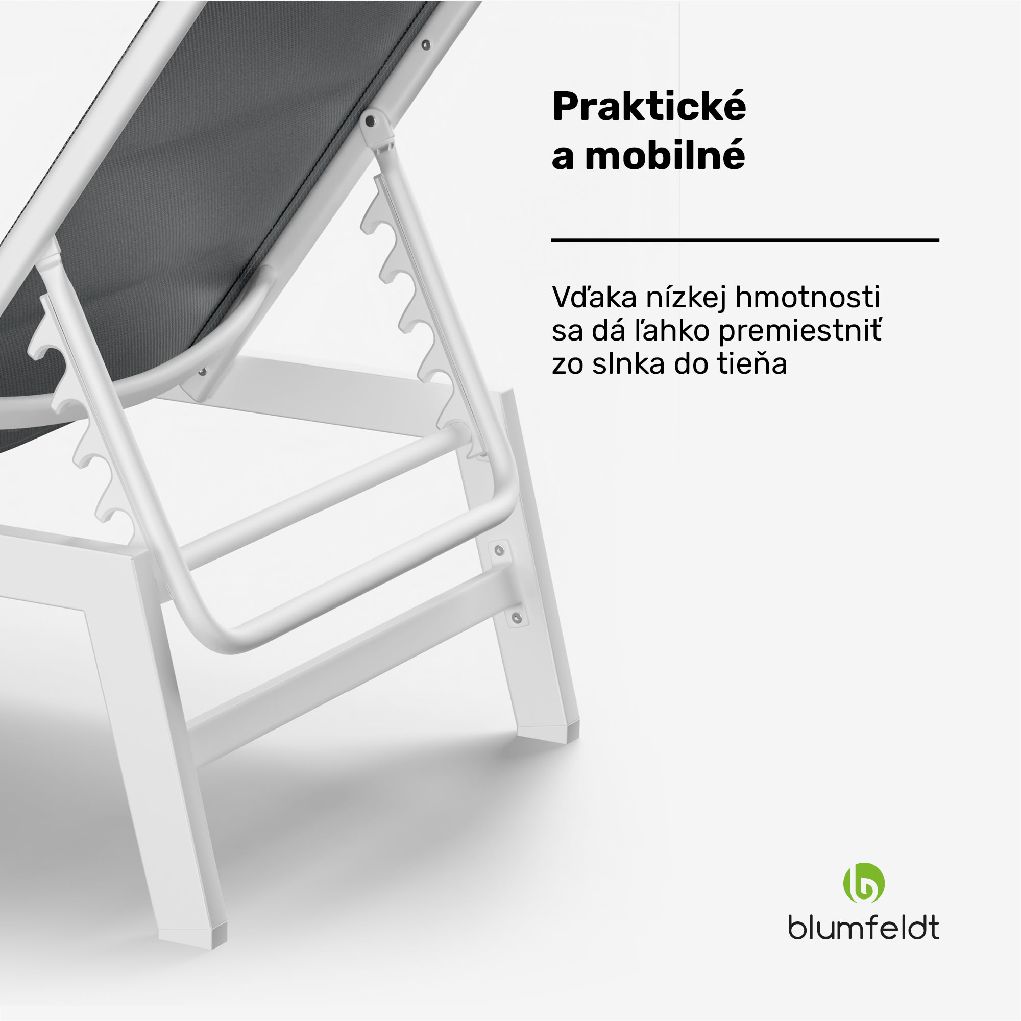 Blumfeldt Renazzo Lounge lehátko | Nosnosť 120 kg | 5 polôh | vodoodpudivé – Obrázok 3