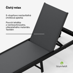 Blumfeldt Ležadlo Lucca Lounge | Nosnosť 120 kg | 5 polôh | vodeodolné