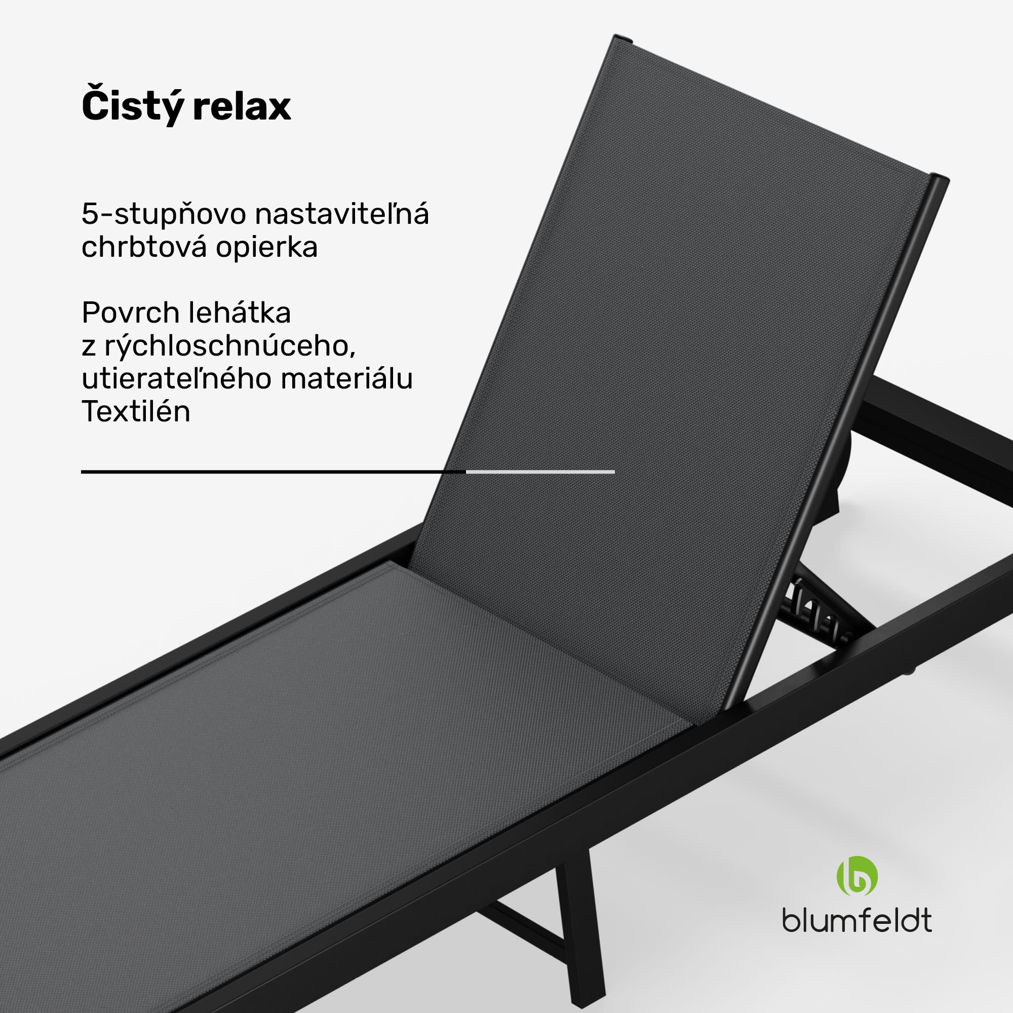 Blumfeldt Ležadlo Lucca Lounge | Nosnosť 120 kg | 5 polôh | vodeodolné