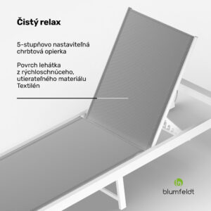 Blumfeldt Ležadlo Lucca Lounge | Nosnosť 120 kg | 5 polôh | vodeodolné
