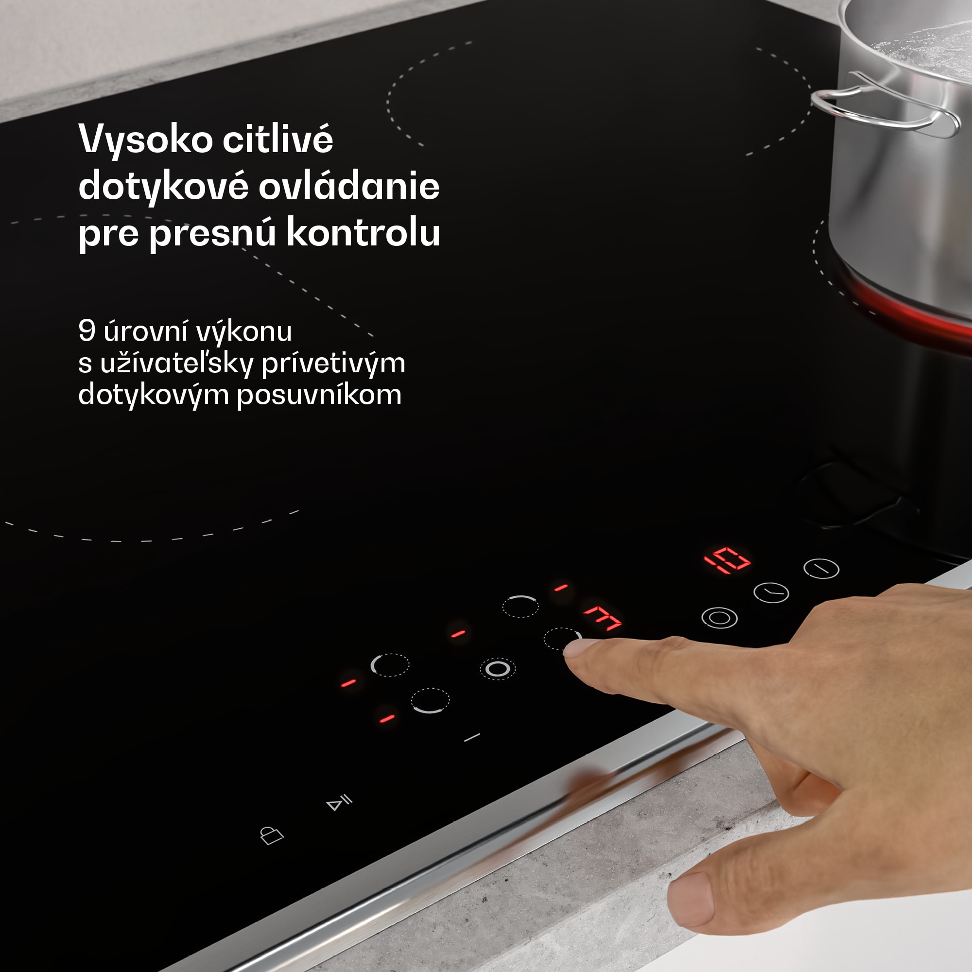 Klarstein Verosteel sklokeramická varná doska | Minimalistická, výkonná | 5 varných zón | 8400 W | 90 cm – Obrázok 4