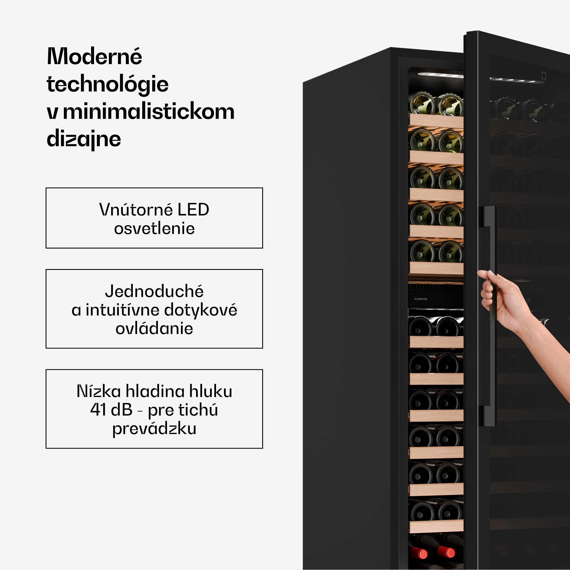 Klarstein Velaire vstavaná vinotéka | Moderná, elegantná | UV ochrana | Dvojzónová | 122 fliaš – Obrázok 3
