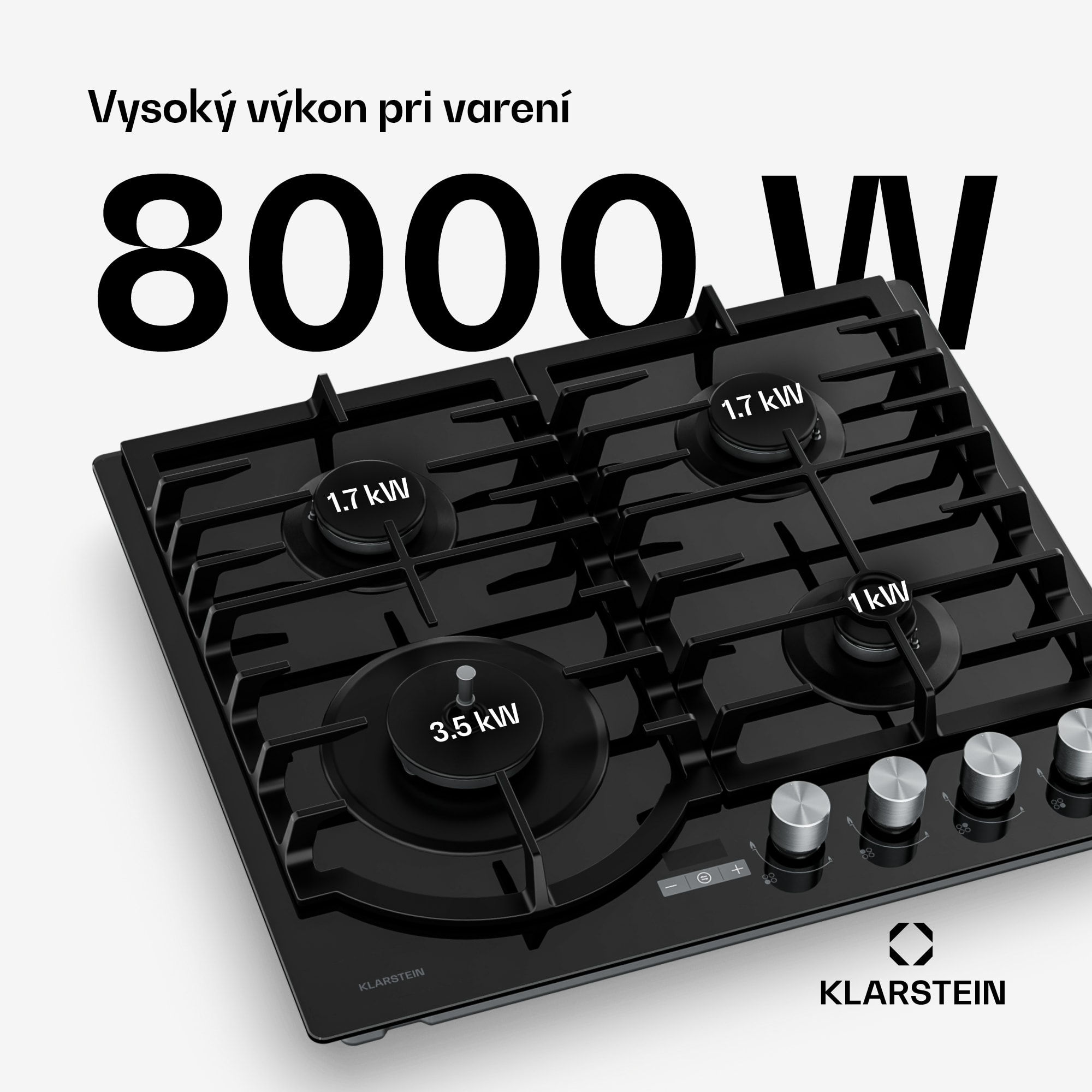 Klarstein Ignito plynová varná doska | 8 kW | liatinové podpery | časovač | regulácia teploty