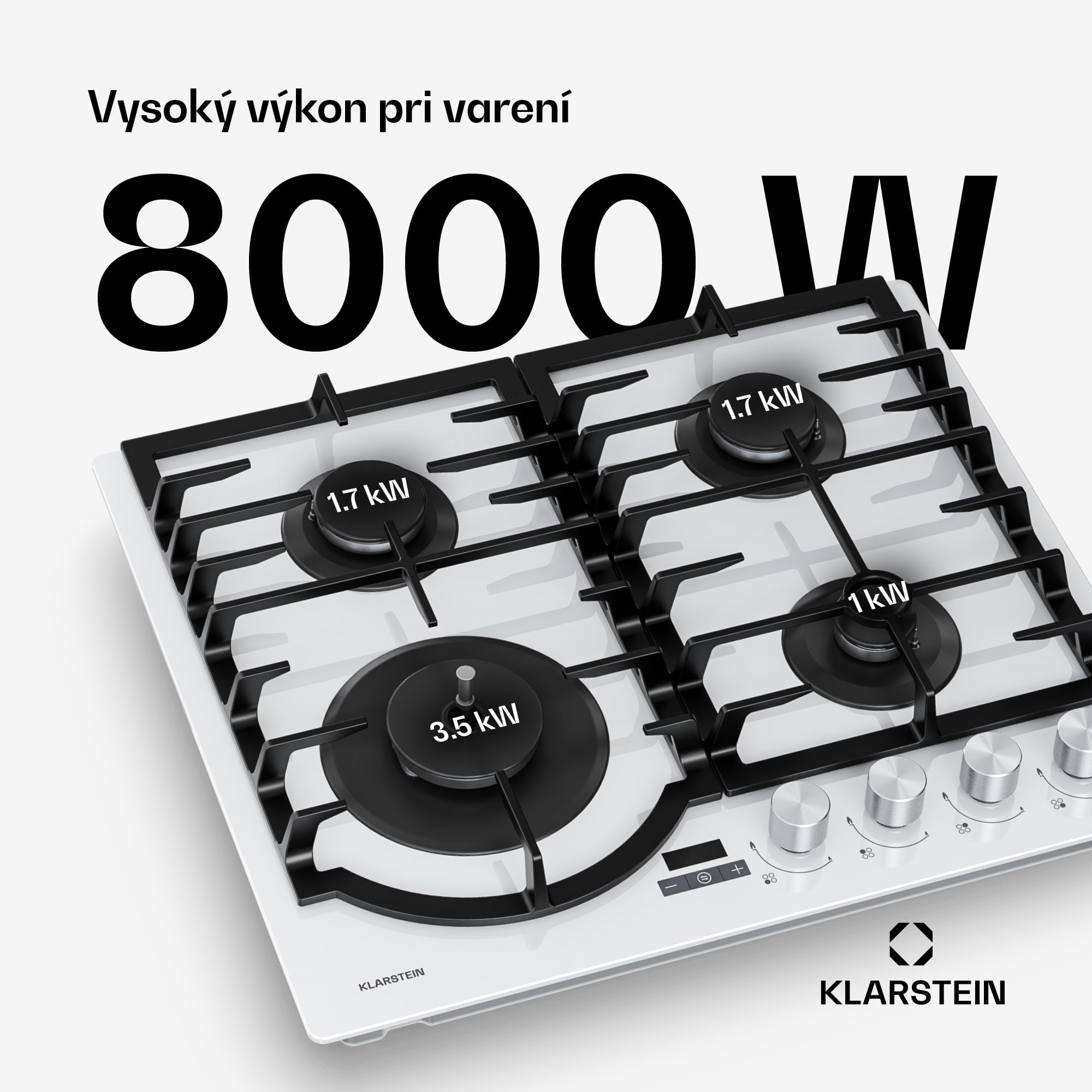 Klarstein Ignito plynová varná doska | 8 kW | liatinové podpery | časovač | regulácia teploty