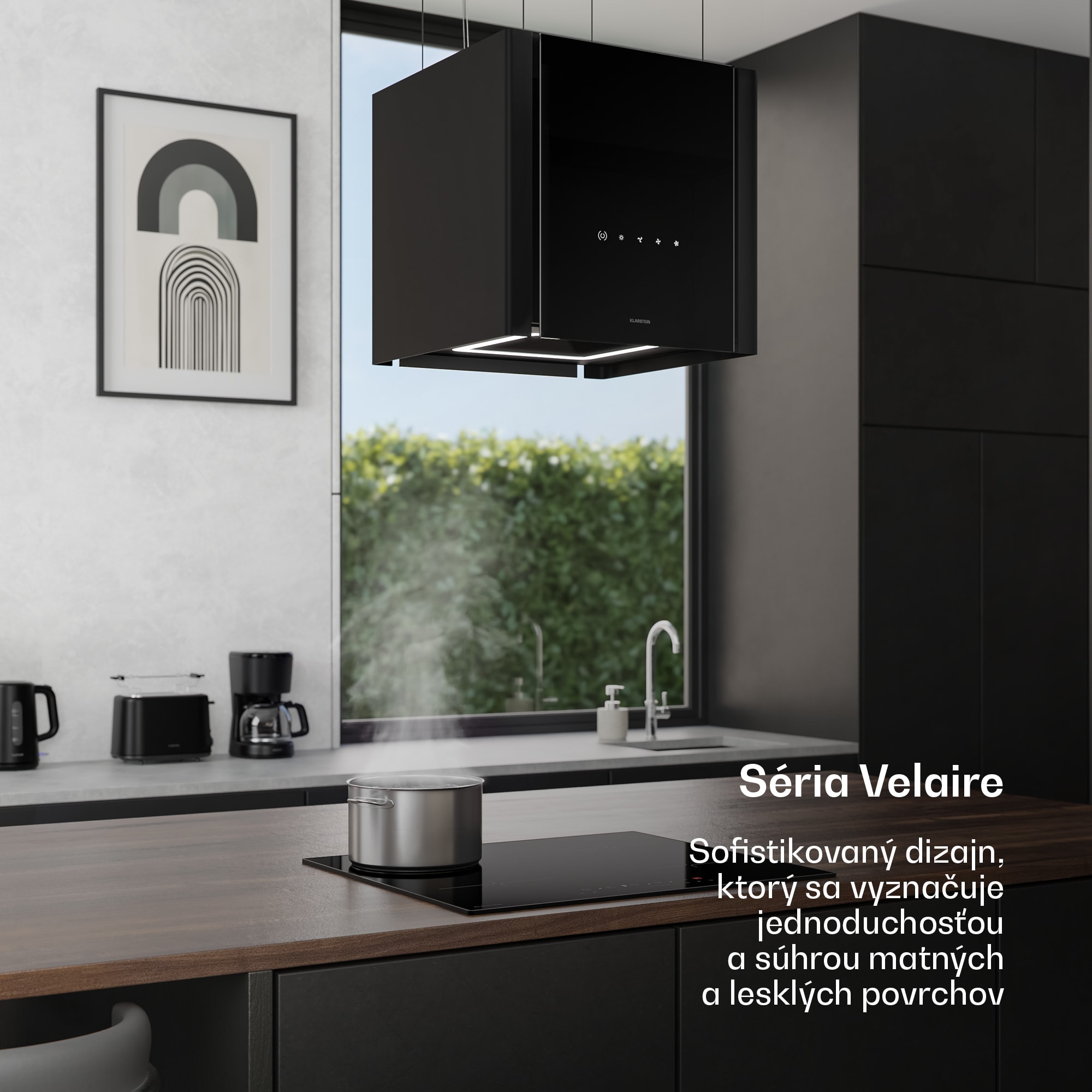 Klarstein Velaire odsávač pár s výsuvnou funkciou 40 cm | Elegantný, minimalistický, výkonný | EEC A++ | 601 m³/h
