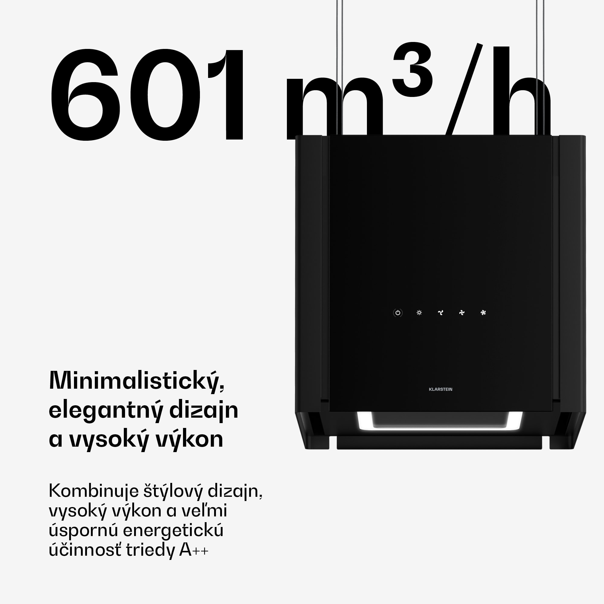Klarstein Velaire odsávač pár s výsuvnou funkciou 40 cm | Elegantný, minimalistický, výkonný | EEC A++ | 601 m³/h – Obrázok 2