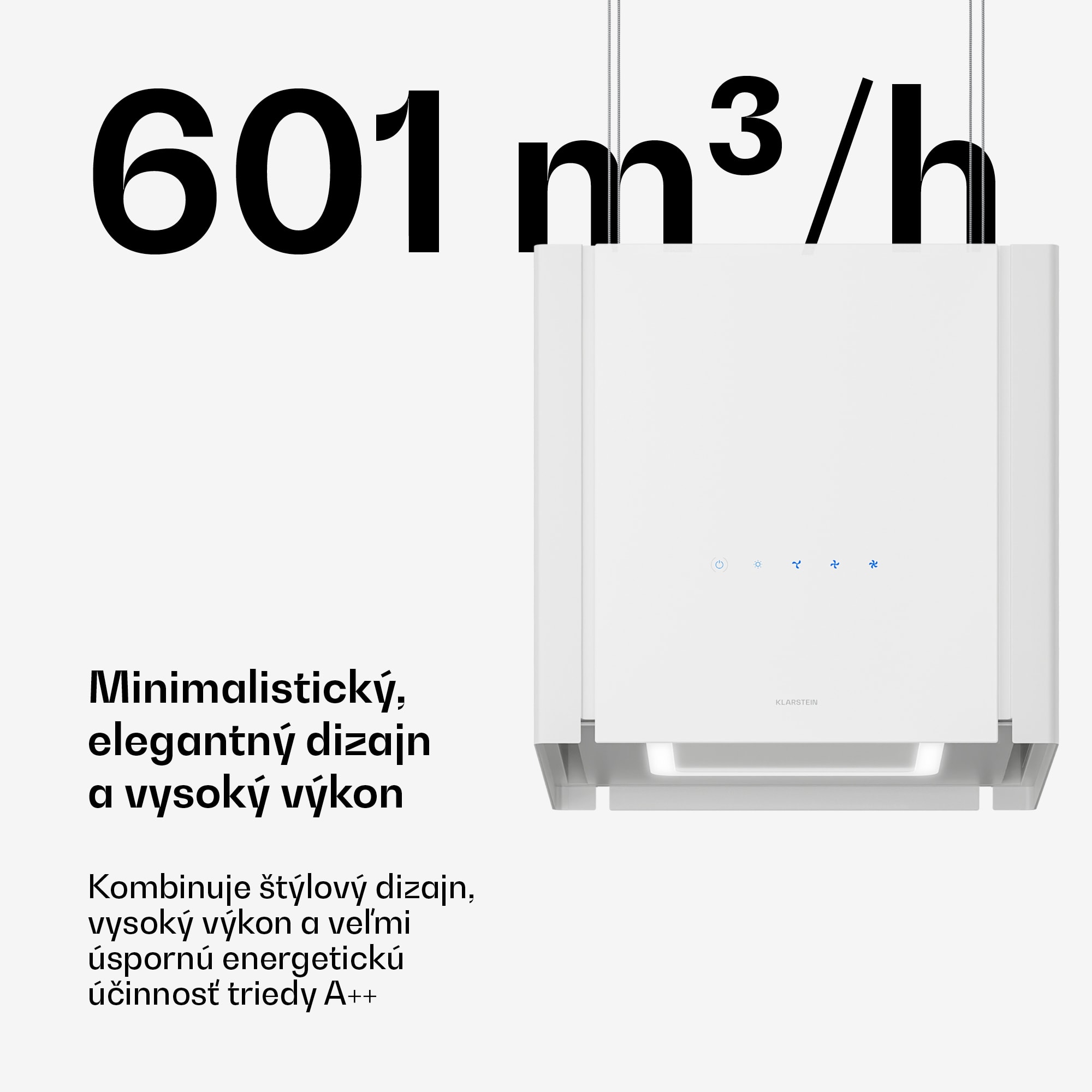 Klarstein Velaire odsávač pár s výsuvnou funkciou 40 cm | Elegantný, minimalistický, výkonný | EEC A++ | 601 m³/h – Obrázok 2