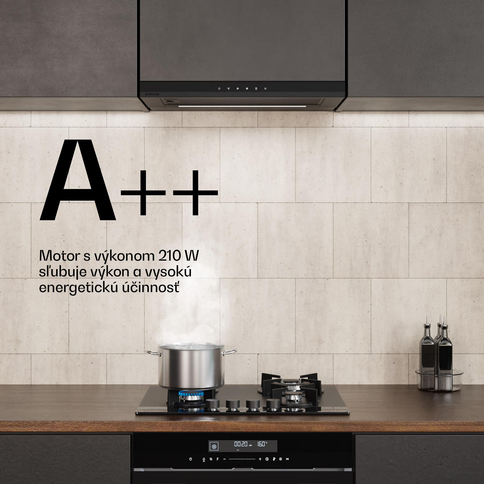 Klarstein Velaire vysúvacia digestorová kapucňa 60 cm | Elegantná, minimalistická, výkonná | EEC A++ | 896 m³/h – Obrázok 4