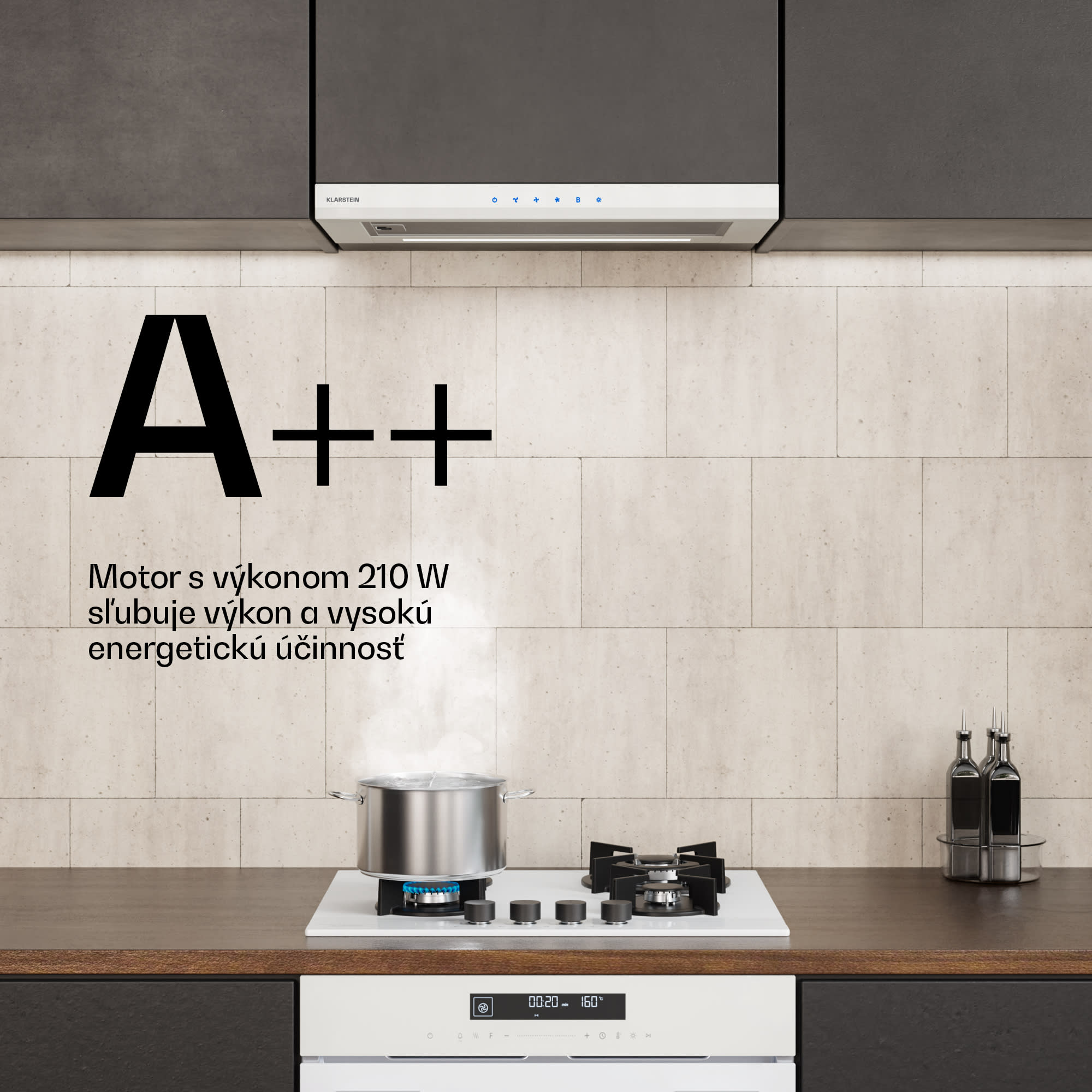 Klarstein Velaire vysúvacia digestorová kapucňa 60 cm | Elegantná, minimalistická, výkonná | EEC A++ | 891 m³/h – Obrázok 4