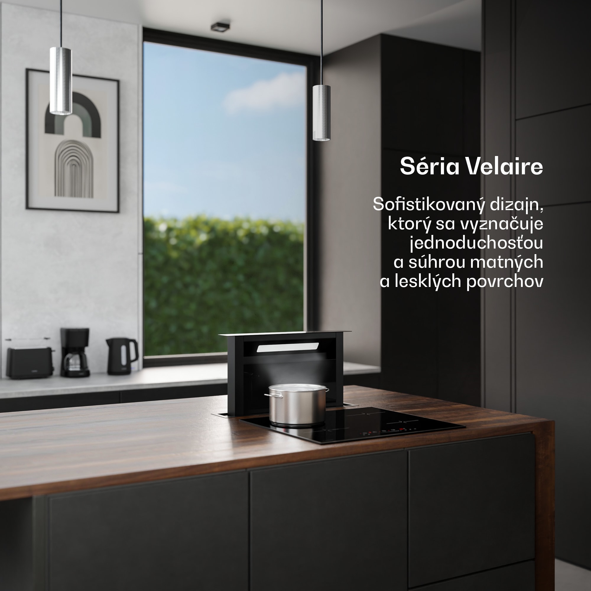 Klarstein Velaire Downdraft systém | Elegantný, minimalistický, výkonný | Energetická trieda A++ | 853 m³/h | 60 cm