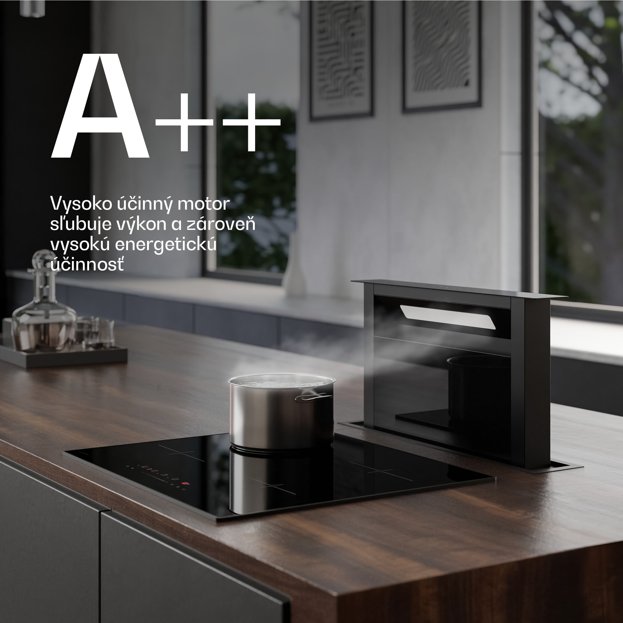 Klarstein Velaire Downdraft systém | Elegantný, minimalistický, výkonný | Energetická trieda A++ | 853 m³/h | 60 cm – Obrázok 4