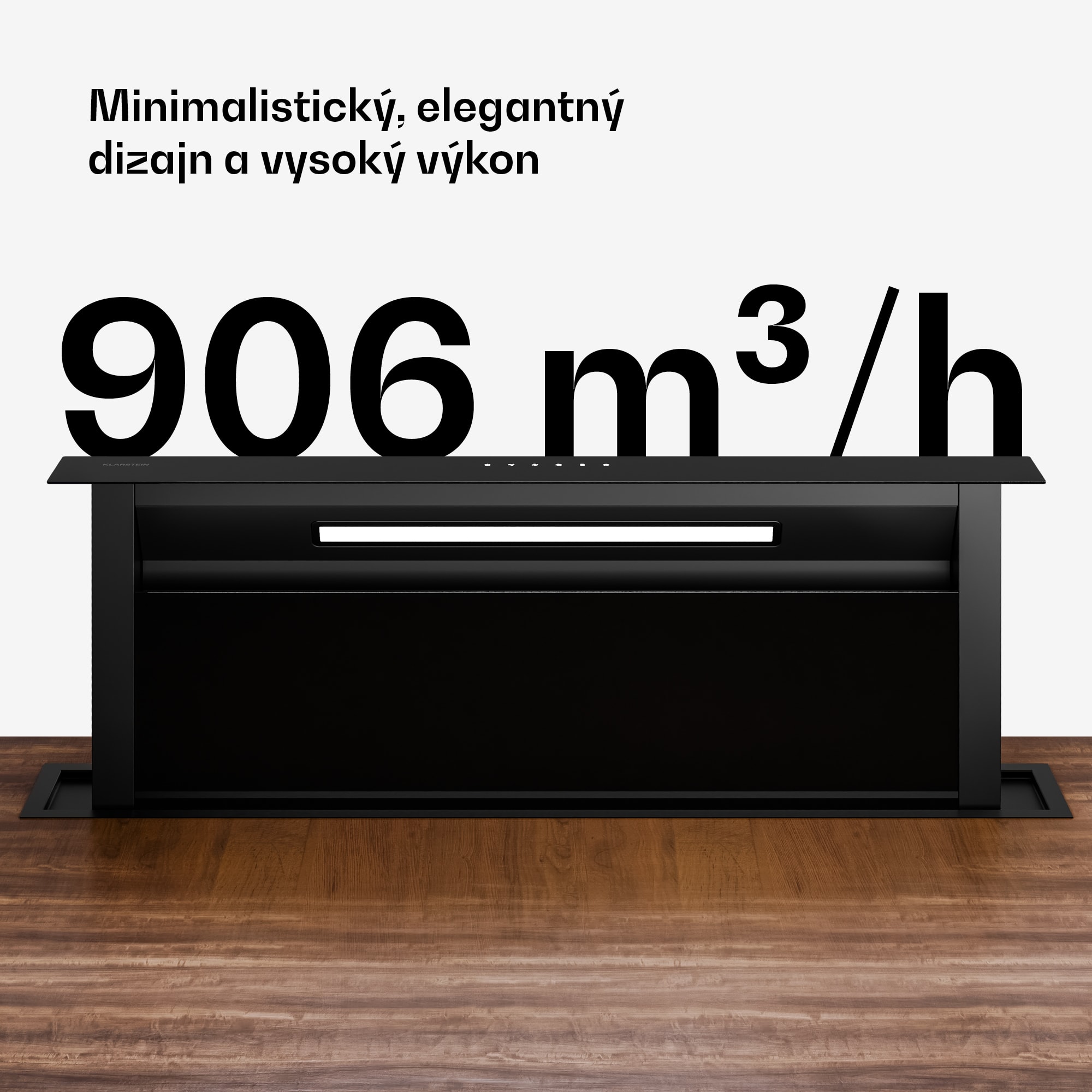 Klarstein Velaire downdraft systém | Elegantný, minimalistický, výkonný | Trieda A++ | 906 m³/h | 90 cm – Obrázok 3