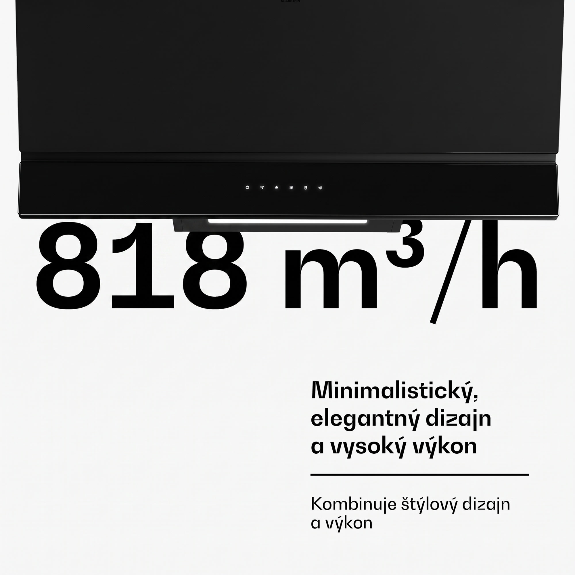 Klarstein Velaire digestor | Elegantný, minimalistický, výkonný | Trieda energetickej účinnosti A++ | 820 m³/h | 90 cm – Obrázok 3