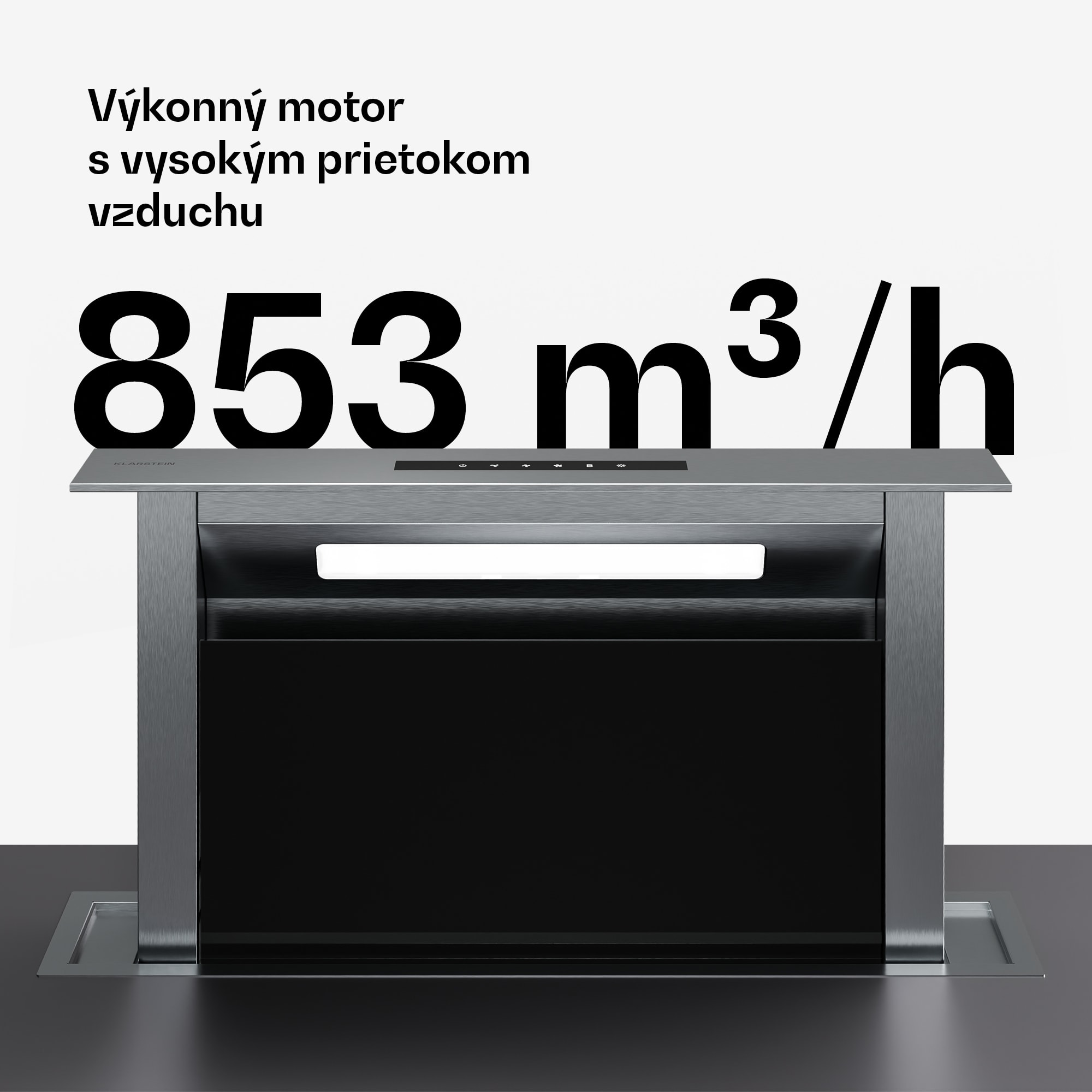 Klarstein Verosteel vstavaný digestor | Minimalistický, výkonný | EEC A++ | 853 m³/h | 60 cm – Obrázok 3