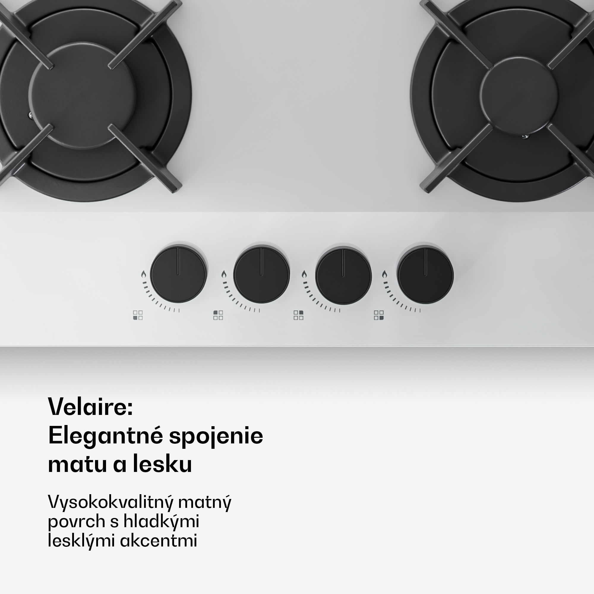 Klarstein Plynová varná doska Velaire, 4-platnička s elektrickým zapaľovaním, kompatibilná so zemným plynom a LPG, 8000W, 60cm – Obrázok 3