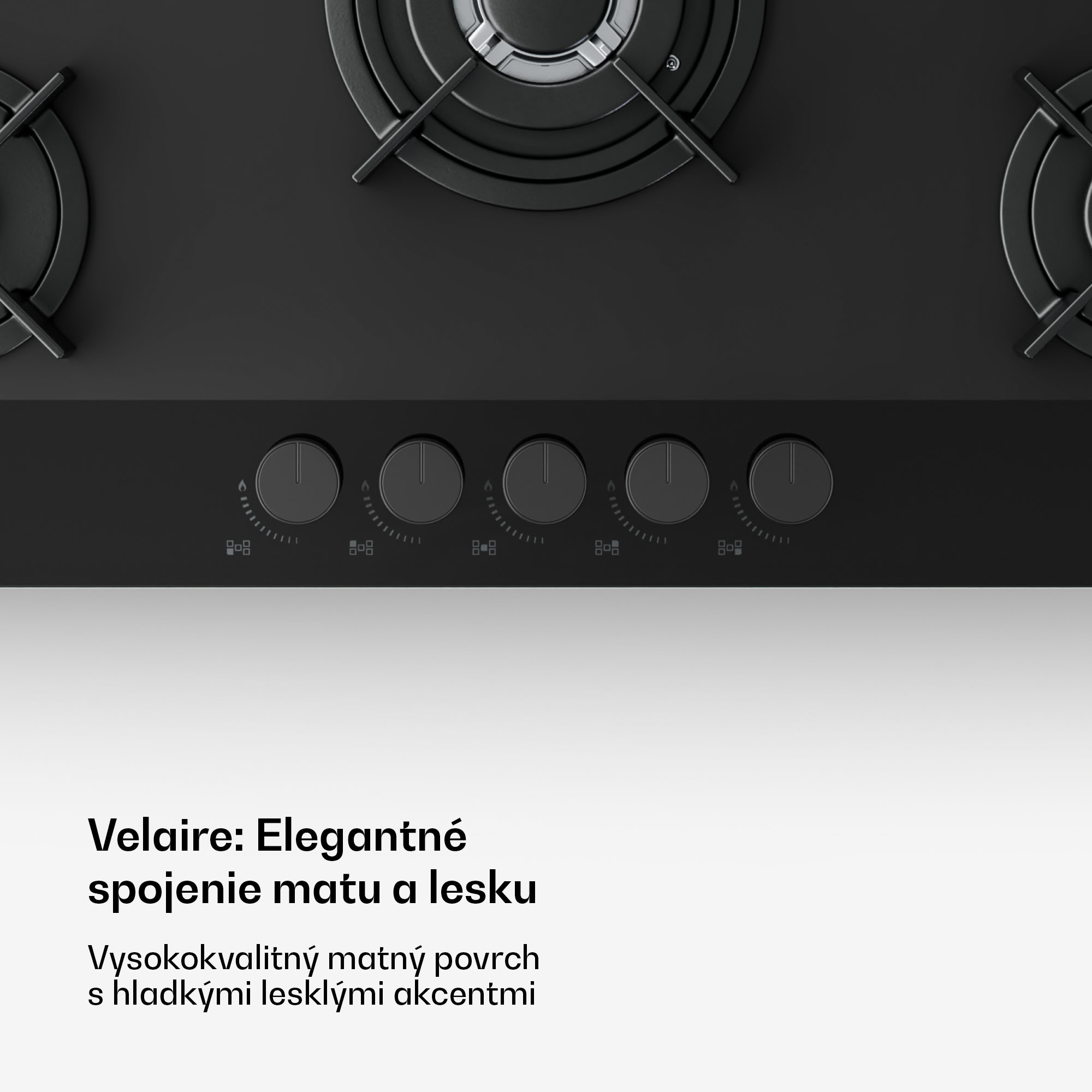 Klarstein Plynová varná doska Velaire, 5-horáková s elektrickým zapaľovaním, Kompatibilná so zemným plynom a LPG, 10400 W, 90 cm – Obrázok 3