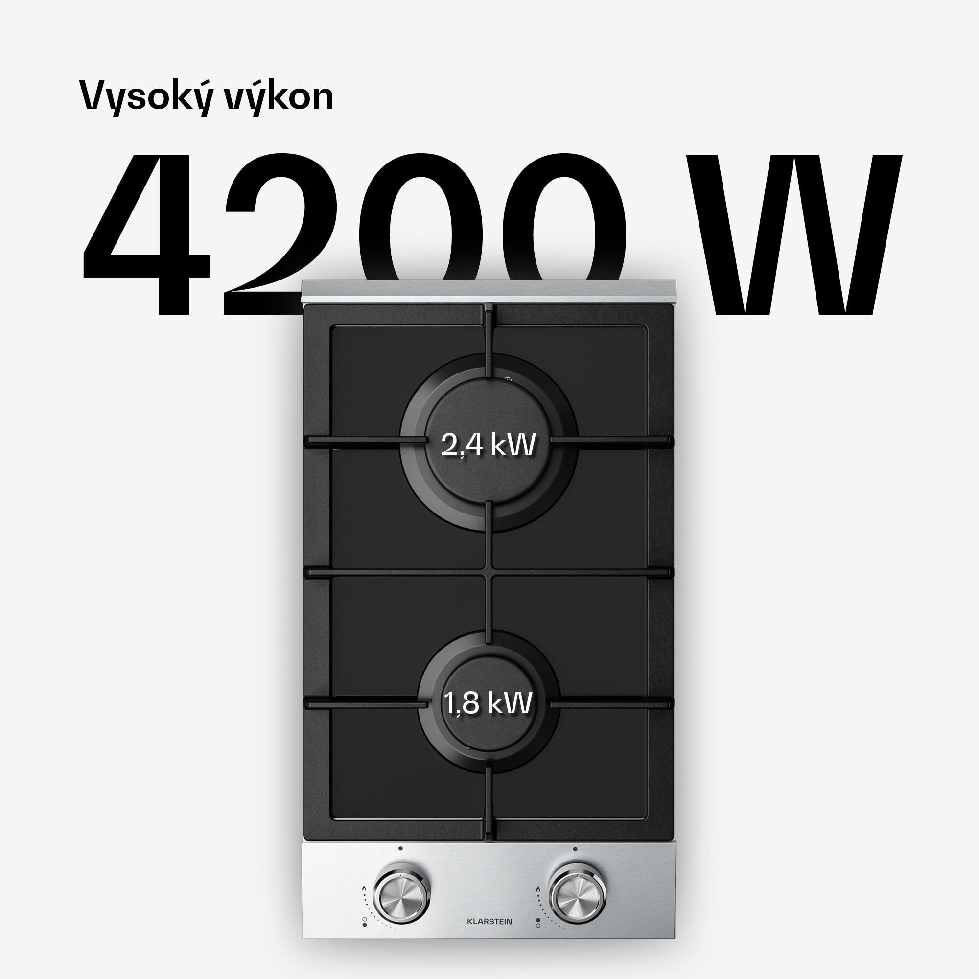 Klarstein Verosteel plynová varná doska | 2 horáky | elektrické zapaľovanie | zemný plyn a LPG | 4200 W | 30 cm – Obrázok 2