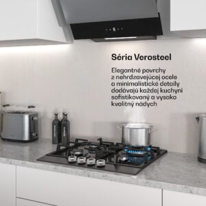 Klarstein Verosteel plynová varná doska | 4 horáky | elektrické zapaľovanie | zemný plyn a LPG | 8000 W | 60 cm