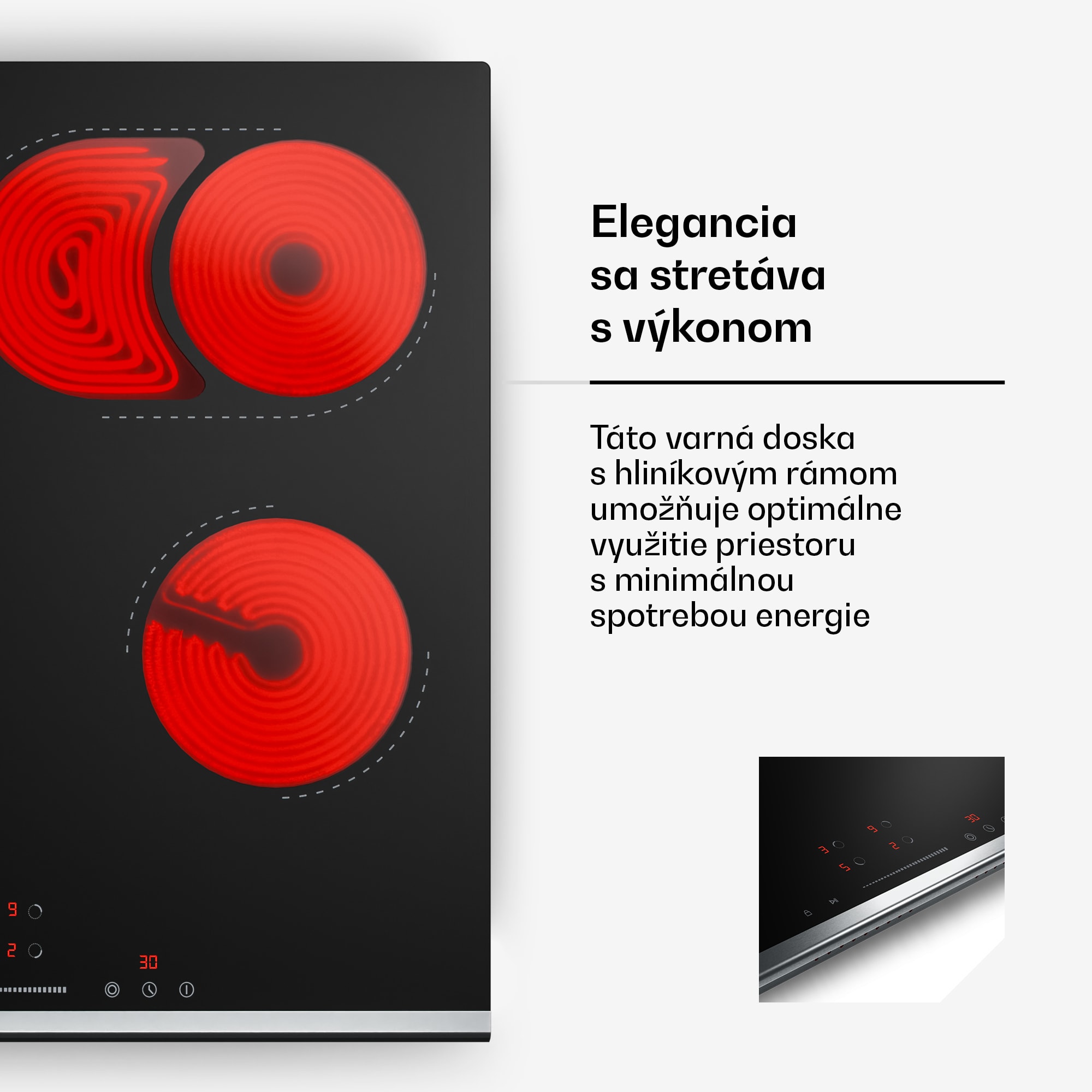Klarstein Verosteel sklokeramická varná doska | 4 zóny | Minimalistická, výkonná | 6600 W | 60 cm – Obrázok 3
