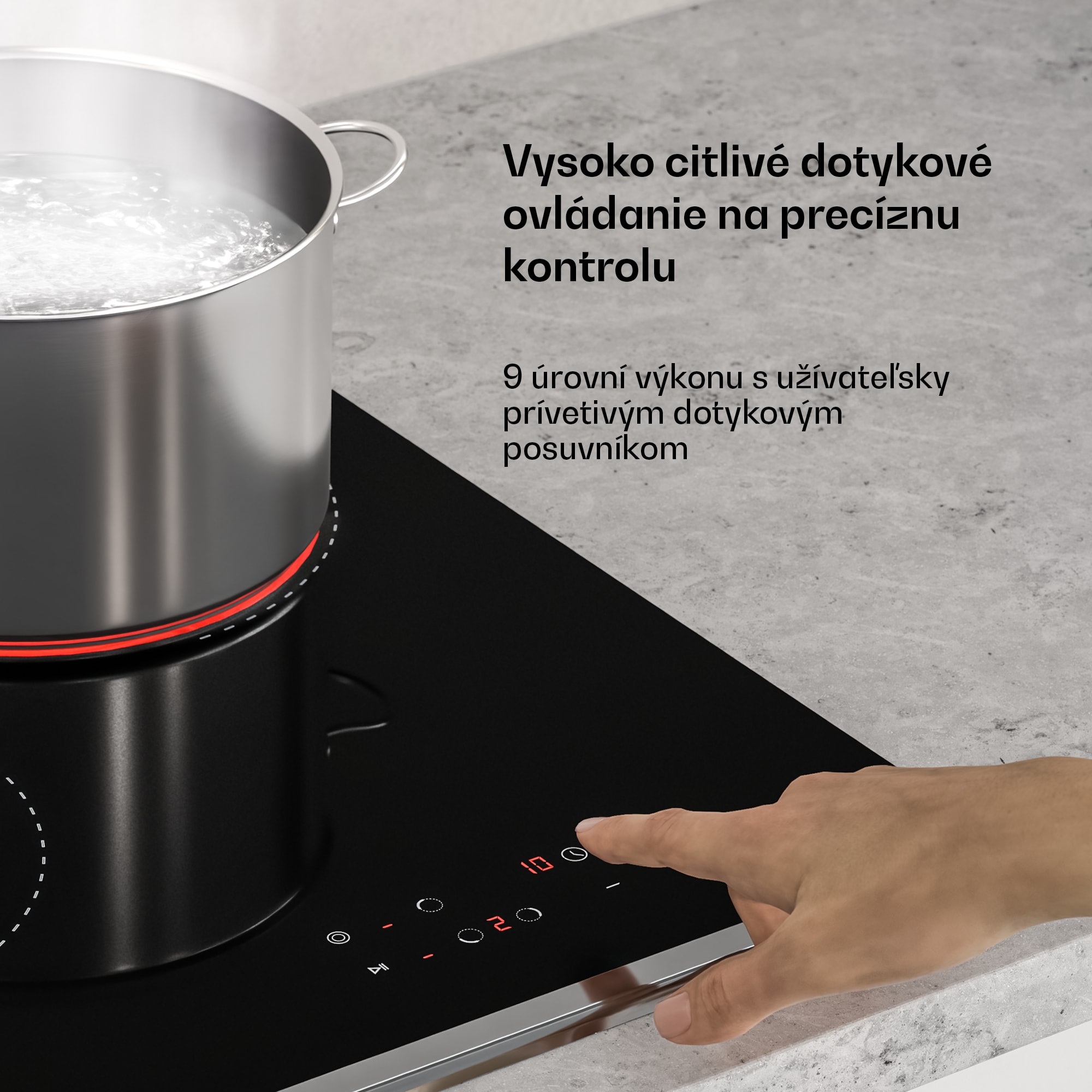 Klarstein Verosteel sklokeramická varná doska | 3 zóny | minimalistická, výkonná | 5000 W | 45 cm – Obrázok 4