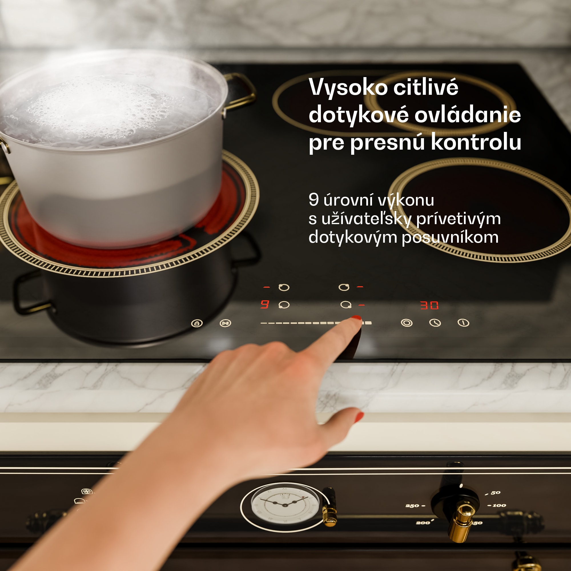Klarstein Victoria sklokeramická varná doska | 4 zóny | Elegantná, nadčasová | 6600 W | 60 cm – Obrázok 4