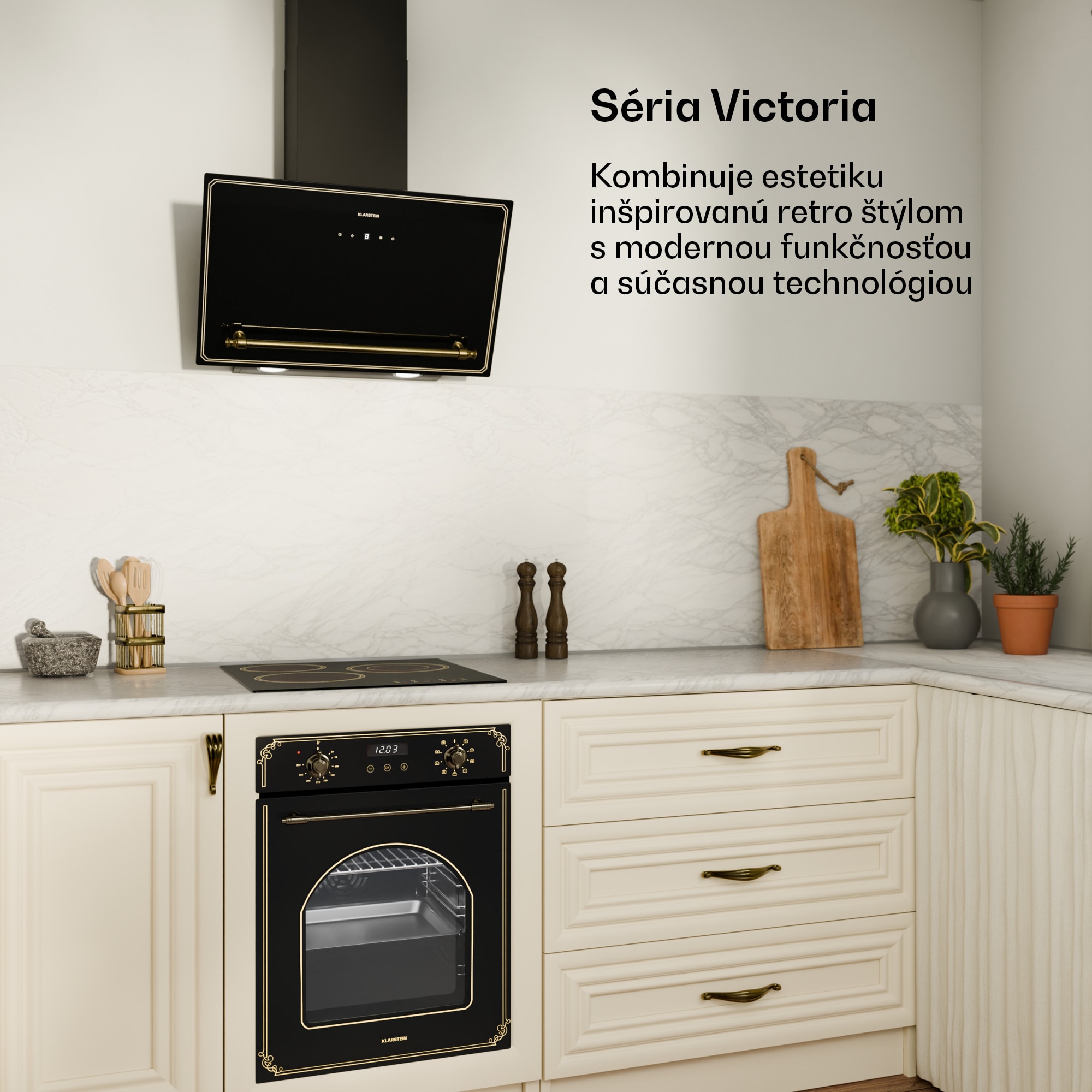 Klarstein Victoria sklokeramická varná doska | 3 zóny | Elegantná, nadčasová | 5000 W | 45 cm