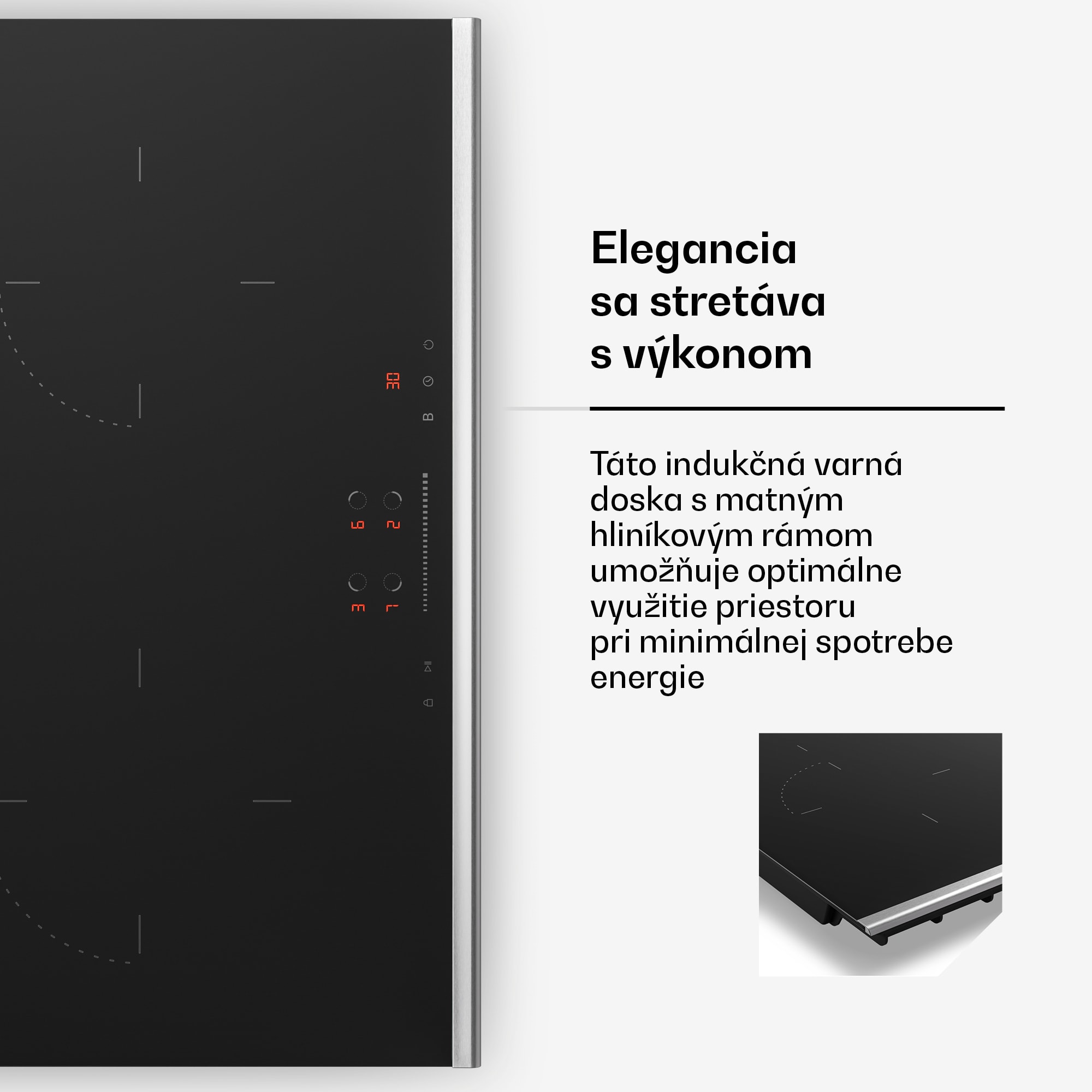 Klarstein Verosteel indukčná varná doska | Elegantná, minimalistická, výkonná | 4 varné zóny | 7400 W | 60 cm – Obrázok 3
