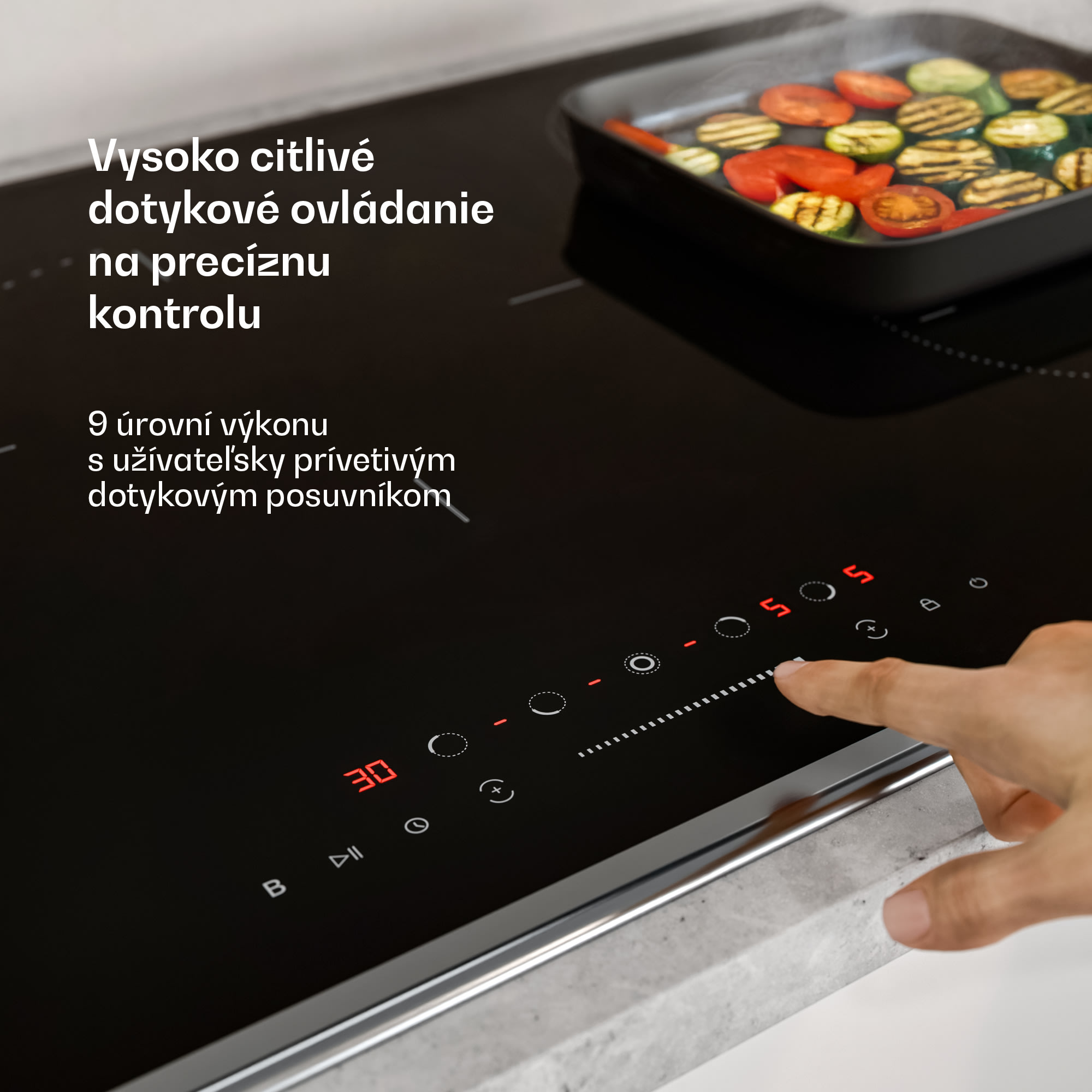 Klarstein Verosteel indukčná varná doska | Elegantná, minimalistická, výkonná | 5 varných zón | 12200 W | 90 cm – Obrázok 4