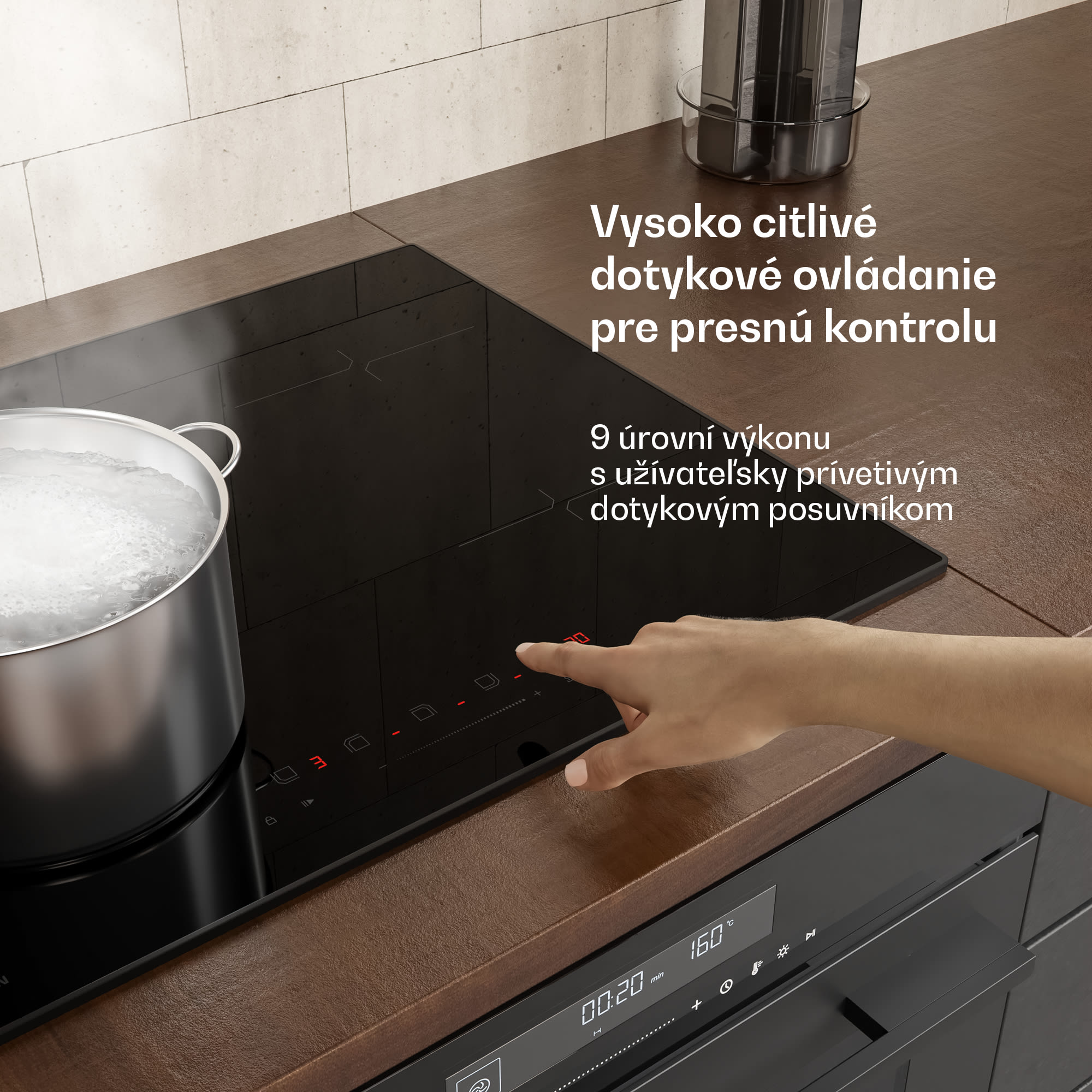 Klarstein Velaire indukčná varná doska, elegantná, minimalistická, výkonná, 4 varné zóny, 7000 W, 60 cm – Obrázok 4