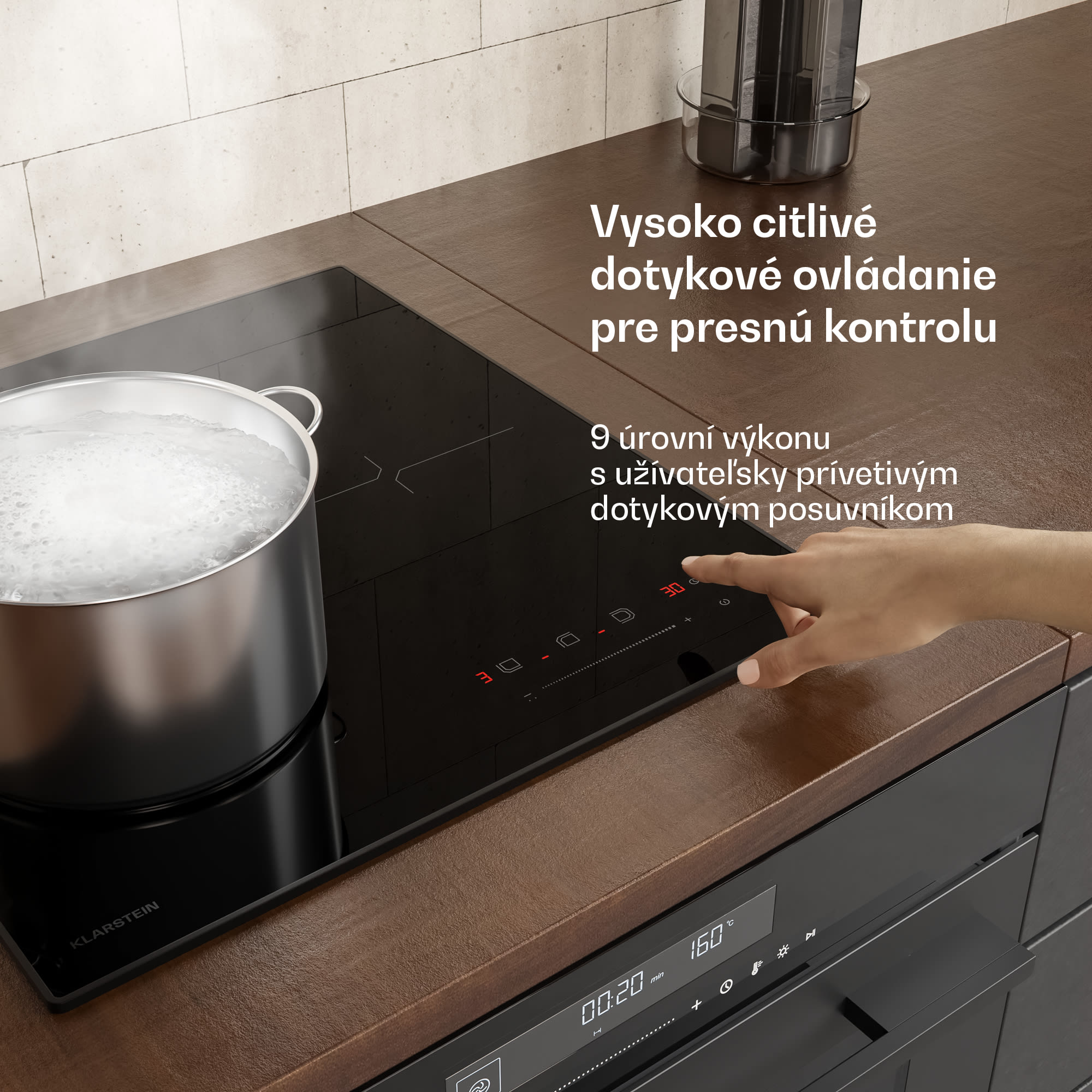 Klarstein Velaire indukčná varná doska | Elegantná, minimalistická, šetriaca miesto | 3 varné zóny | 5500 W | 45 cm – Obrázok 4