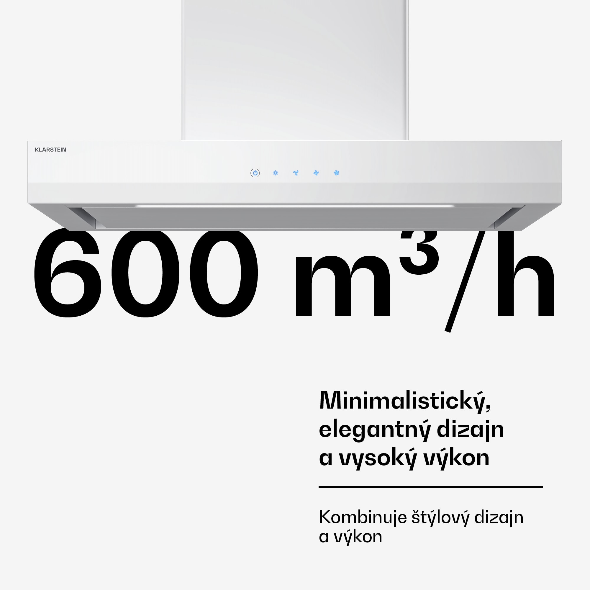 Klarstein Velaire digestor, Elegantný, minimalistický, výkonný, Energetická trieda A++, 600 m³/h, 60 cm – Obrázok 3