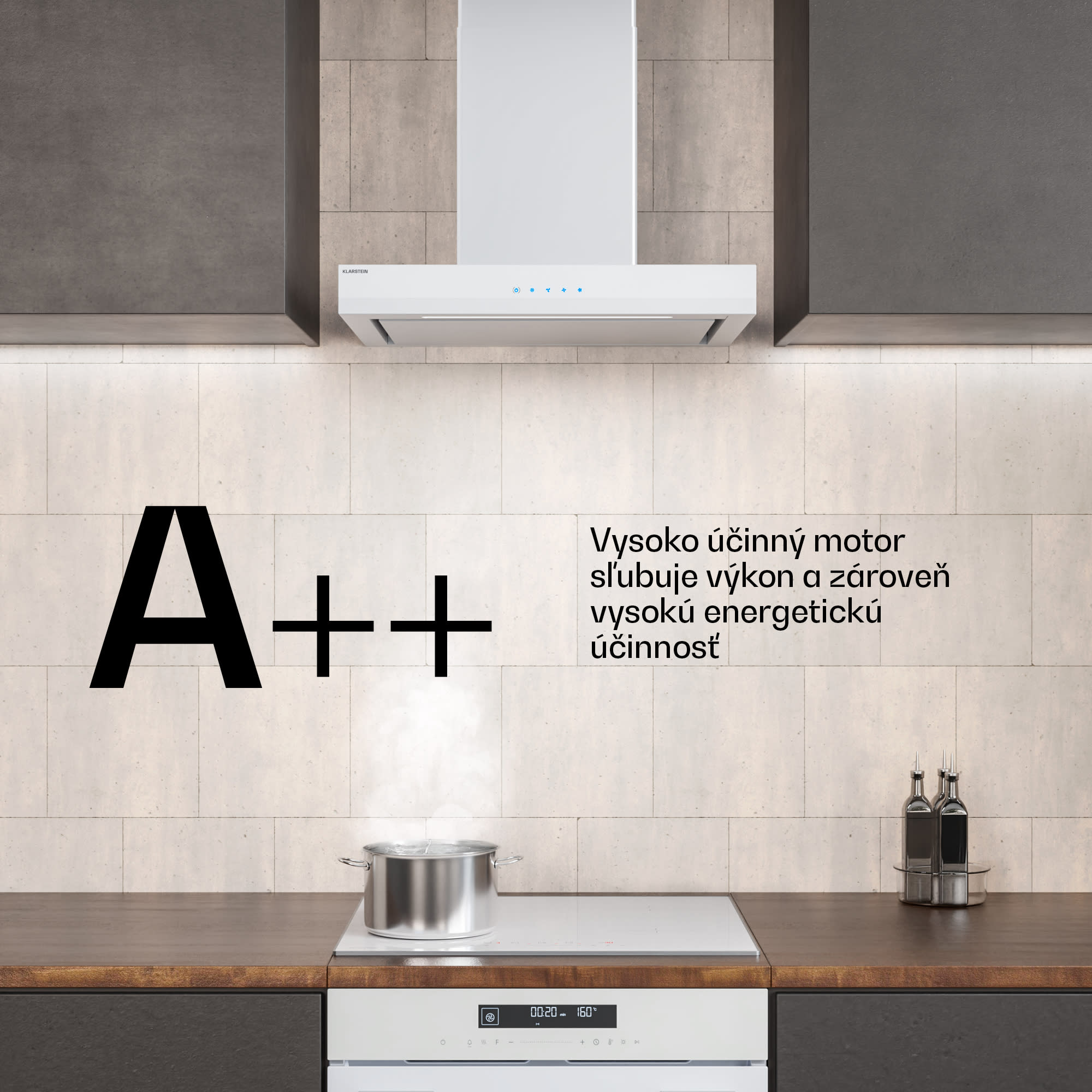 Klarstein Velaire digestor, Elegantný, minimalistický, výkonný, Energetická trieda A++, 600 m³/h, 60 cm – Obrázok 4
