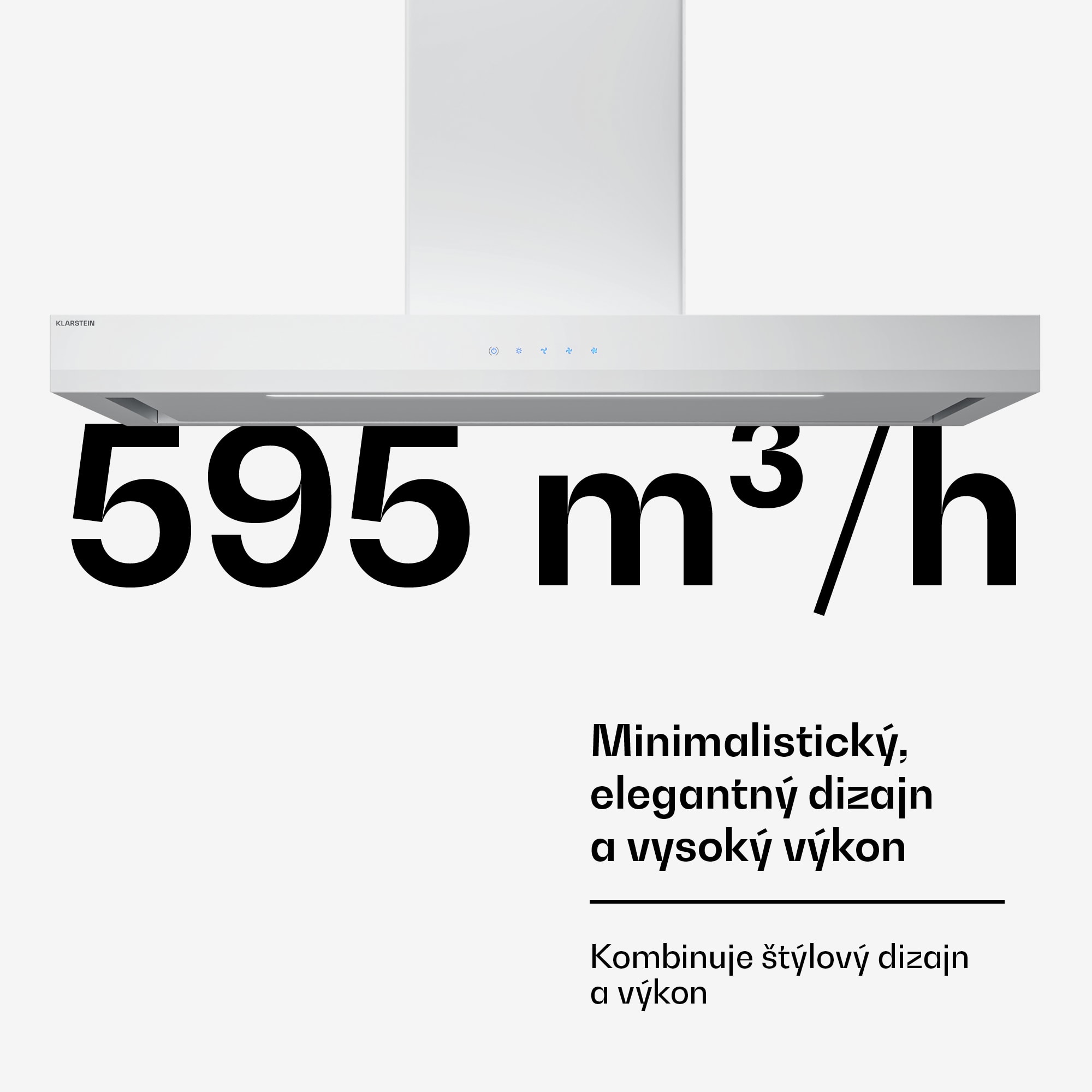 Klarstein Velaire digestor, Elegantný, minimalistický, výkonný, Energetická trieda A++, 595 m³/h, 90 cm – Obrázok 3