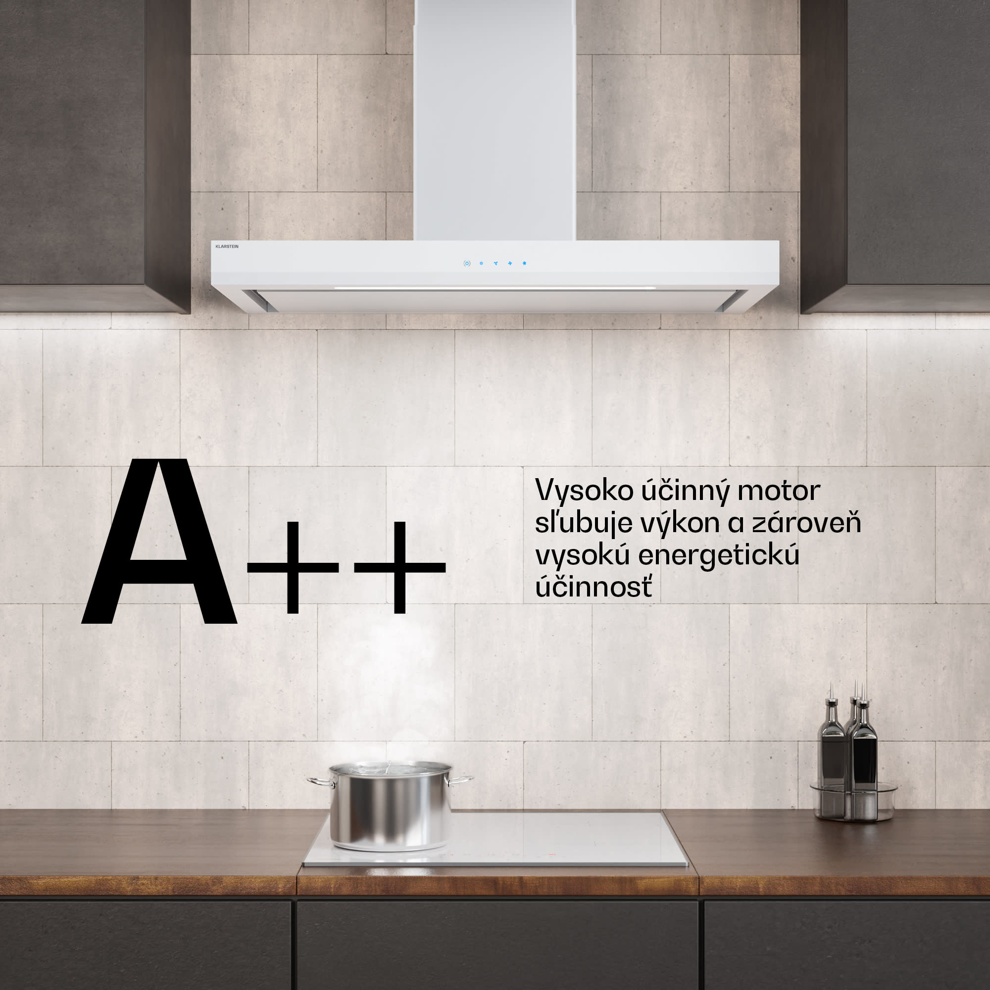 Klarstein Velaire digestor, Elegantný, minimalistický, výkonný, Energetická trieda A++, 595 m³/h, 90 cm – Obrázok 4