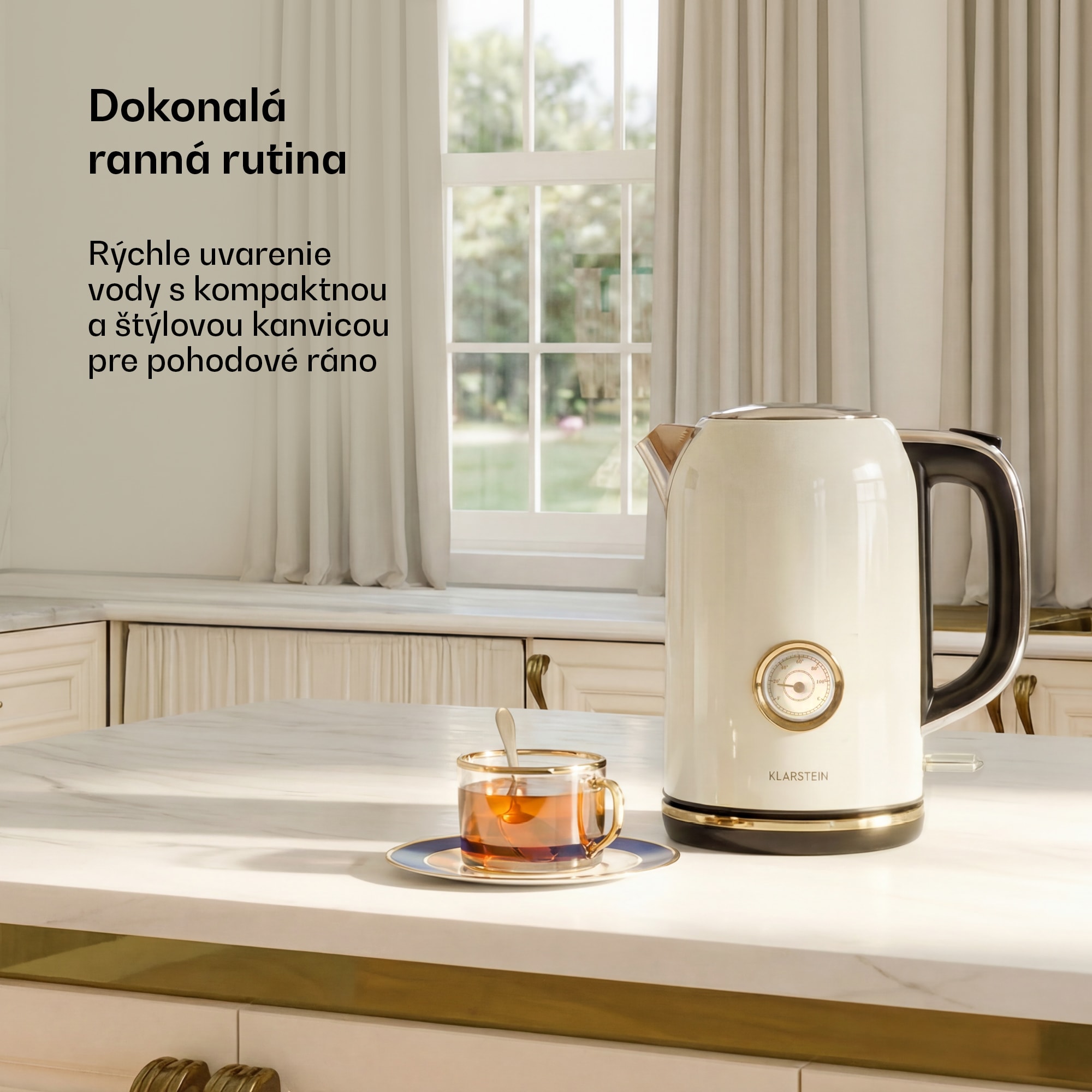 Klarstein Victoria kanvica na vodu | 1,7 l | 2200 W | 360° otočný stojan | Nadčasový dizajn – Obrázok 2