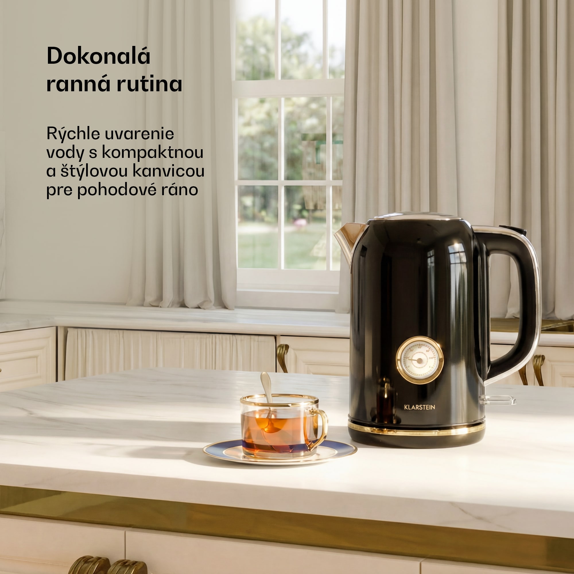 Klarstein Victoria kanvica na vodu | 1,7 l | 2200 W | 360° otočný stojan | Nadčasový dizajn – Obrázok 2
