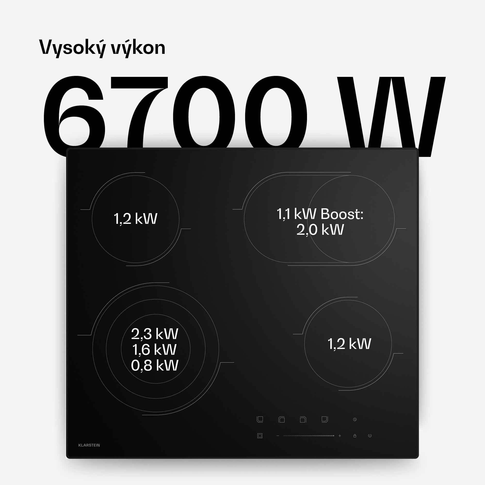 Klarstein Velaire sklokeramická varná doska | Elegantná, minimalistická, výkonná | 4 varné zóny | 6700 W | 60 cm – Obrázok 2