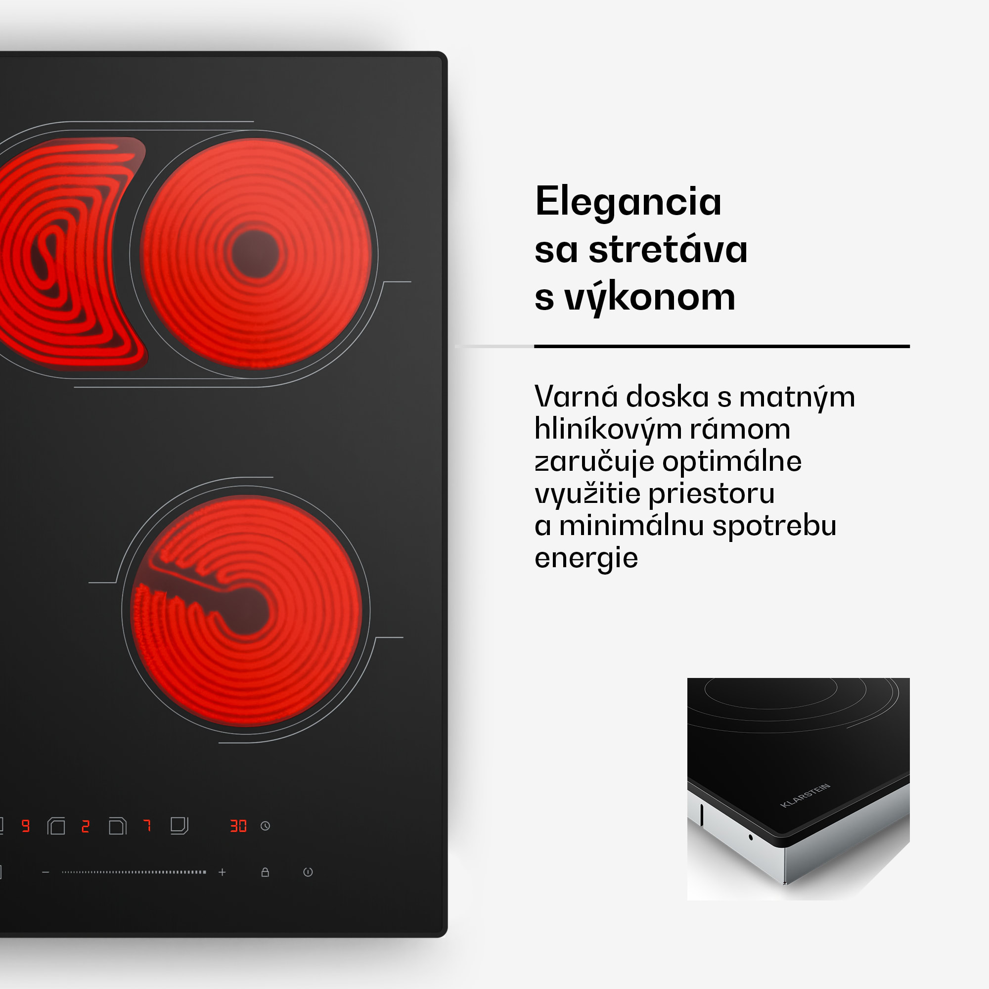 Klarstein Velaire sklokeramická varná doska | Elegantná, minimalistická, výkonná | 4 varné zóny | 6700 W | 60 cm – Obrázok 3