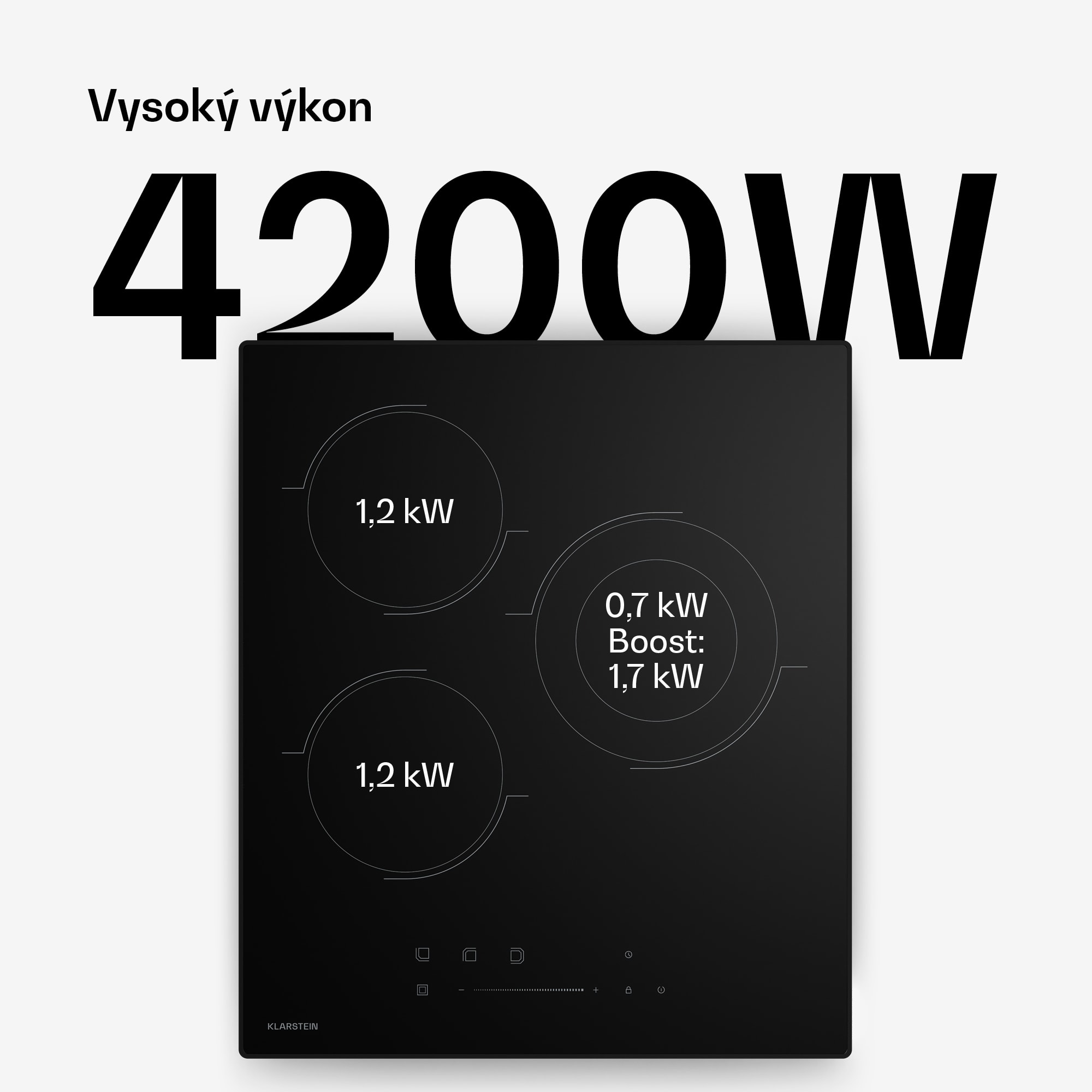 Klarstein Velaire sklokeramická varná doska | Elegantná, minimalistická, úsporná na priestor | 3 varné zóny | 4100 W | 45 cm – Obrázok 2